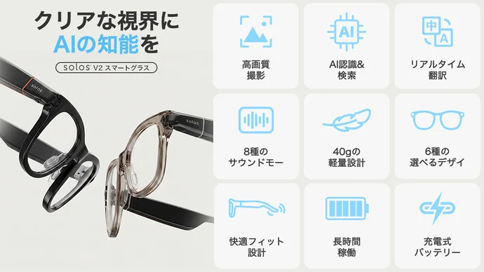 💑🕶️日常に溶け込む AIスマートグラス Solos V2