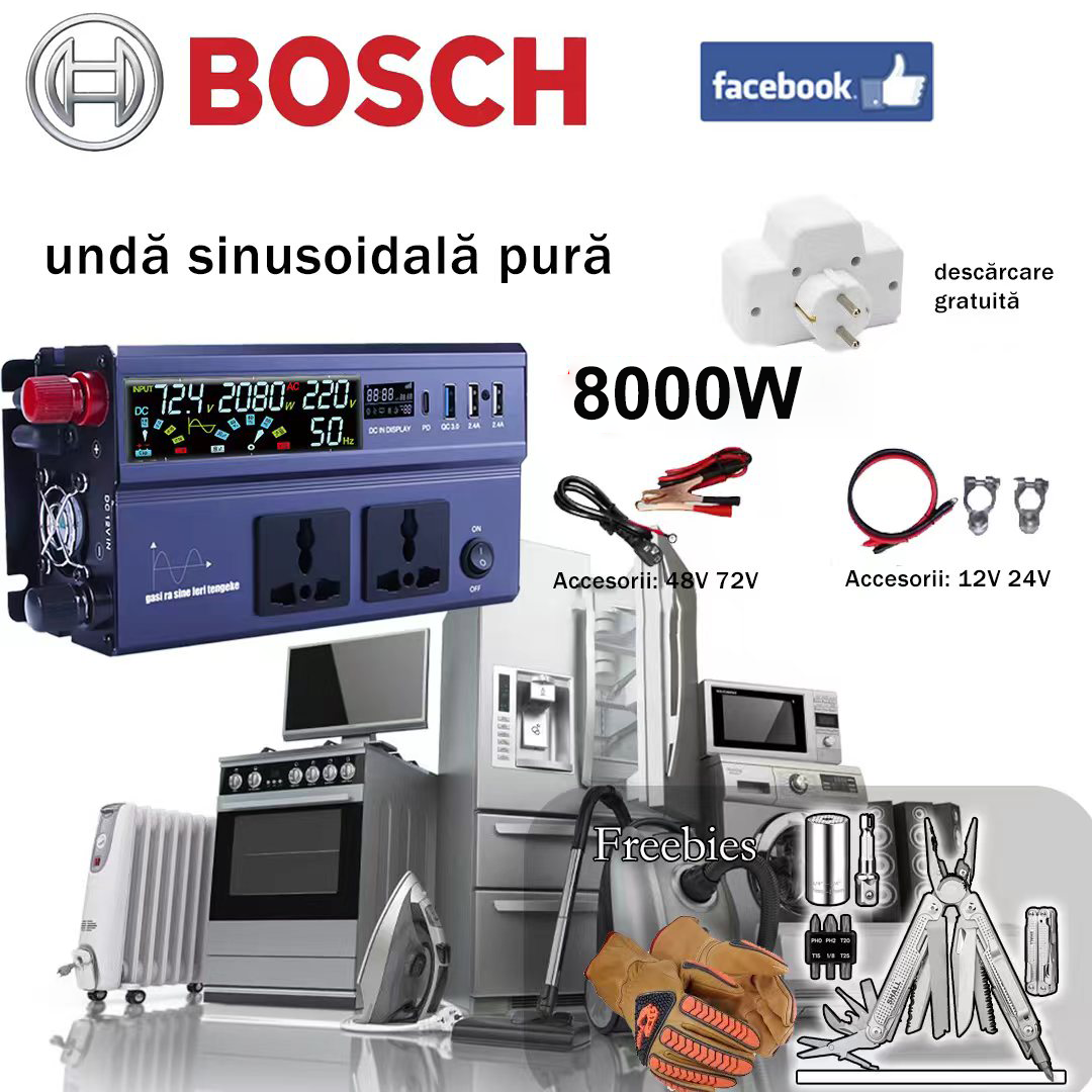 Invertor cu undă sinusoidală pură 12V24V alimentat cu baterie 220V unitate exterioară 12000W