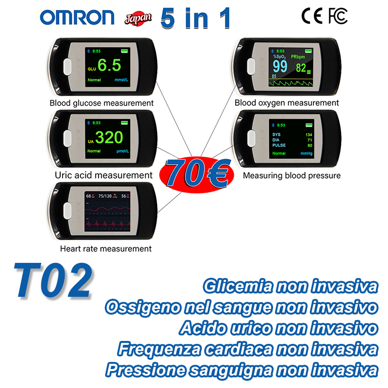 ⭐⚙️Misuratore di glicemia non invasivo ad alta precisione: Risultati in 5️⃣ secondi⭐