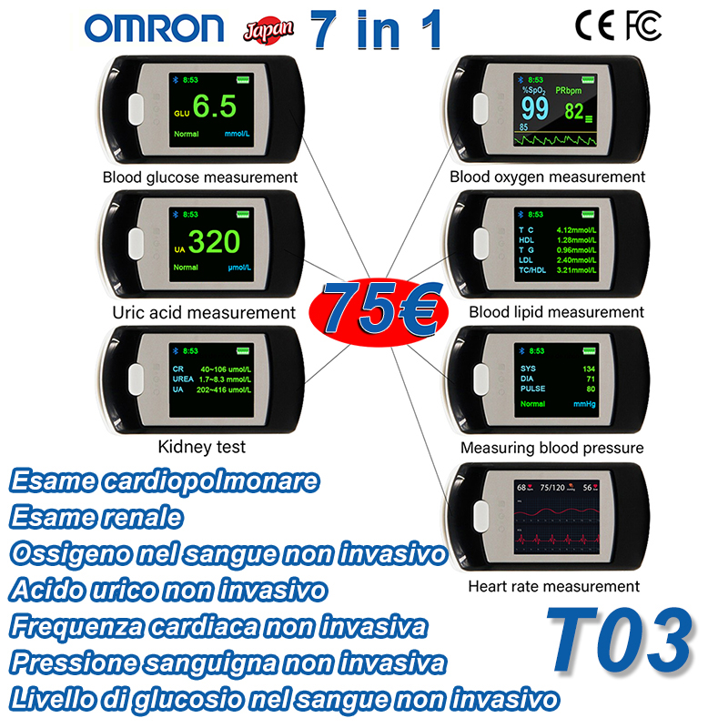 ⭐⚙️Misuratore di glicemia non invasivo ad alta precisione: Risultati in 5️⃣ secondi⭐