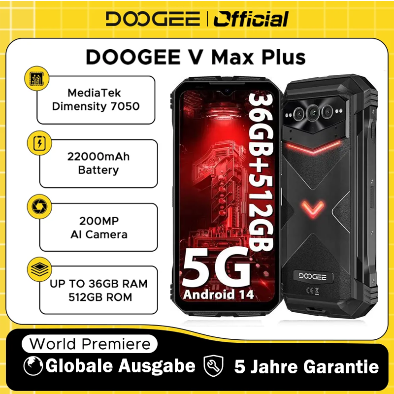 📱Doogee V Max Plus – Robustes 5G-Smartphone, globale Version✅