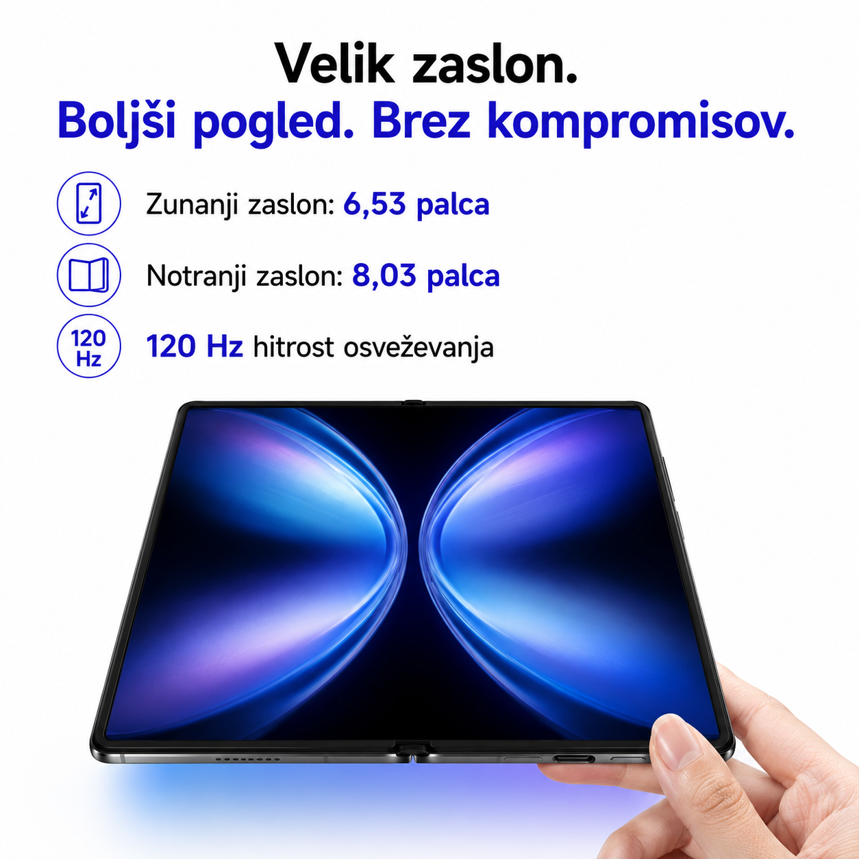💕Zložljivi telefon vivo X Fold 5 poganja procesor Snapdragon 8gen3, podpira Super NFC in ima trojno kamero Zeiss z 200 milijoni slikovnih pik.