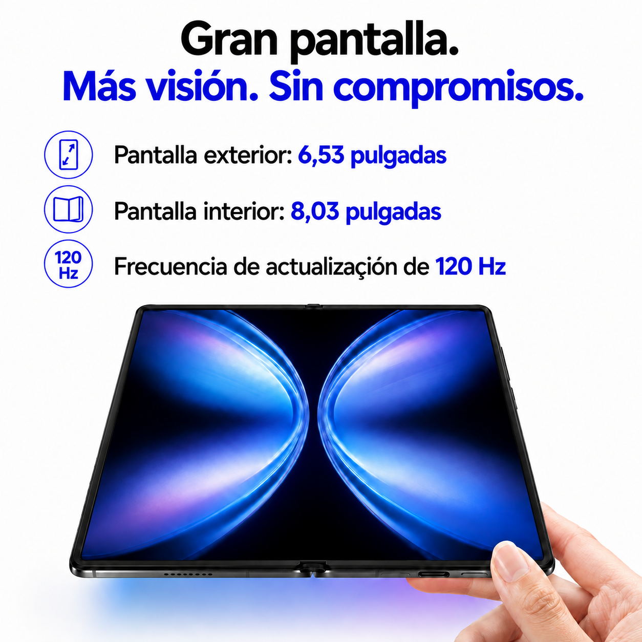 💥El smartphone plegable vivo X Fold 5 funciona con el procesador Snapdragon 8gen3, es compatible con Super NFC y cuenta con una cámara triple de 200 megapíxeles de Zeiss.
