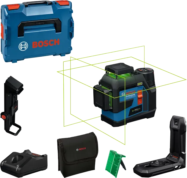 ⚡【Uradni originalni izdelek】Bosch GLL 12V-100-33 CG 3×360° zeleni linijski laser – visoka natančnost ±0,2 mm/m