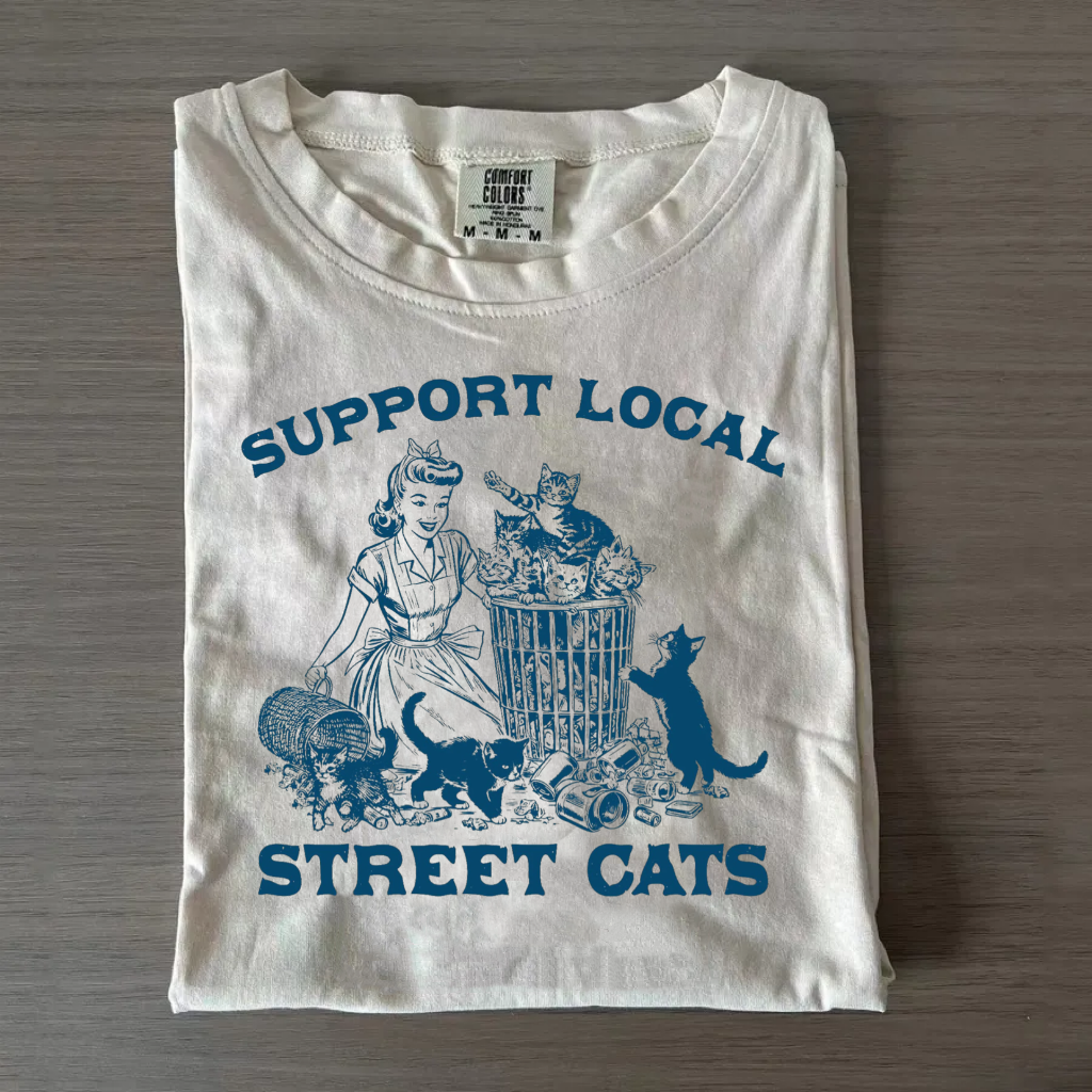 Support Local Street Cats Retro T-shirt