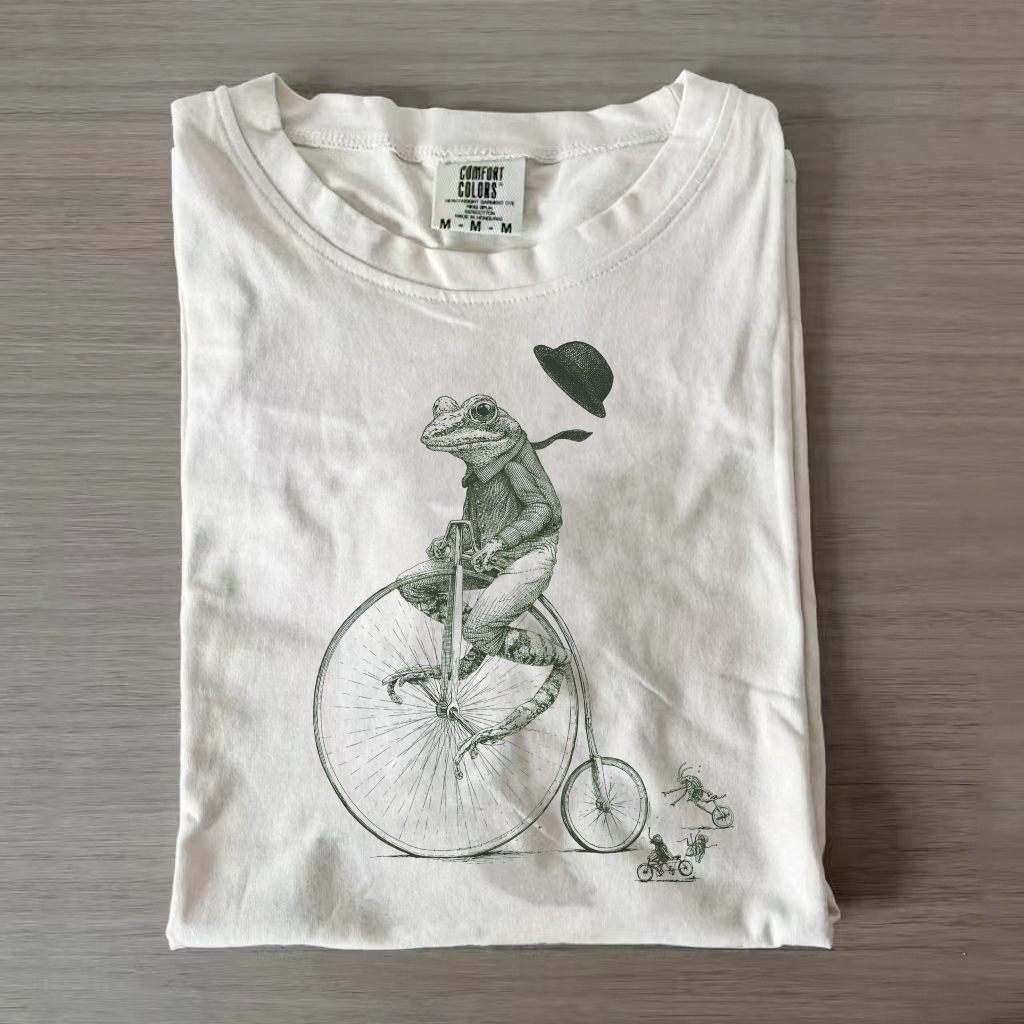 Funny Frog on Bike T-shirt