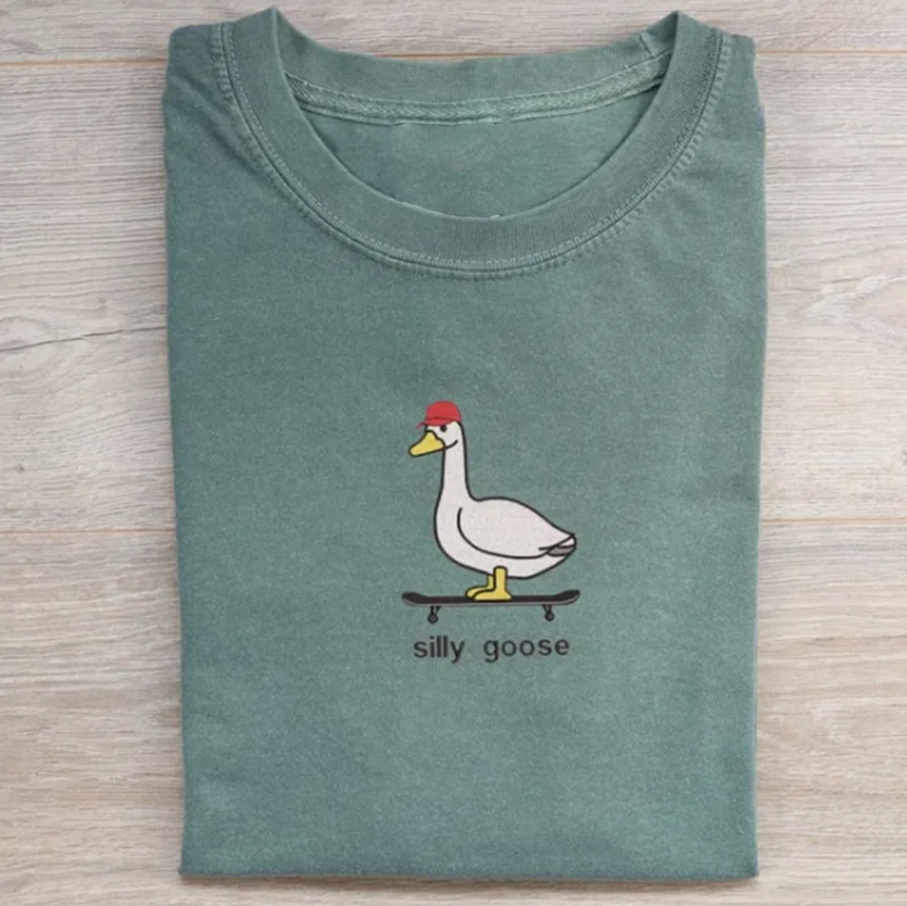 Silly Goose Embroidered Shirts-Magmoo