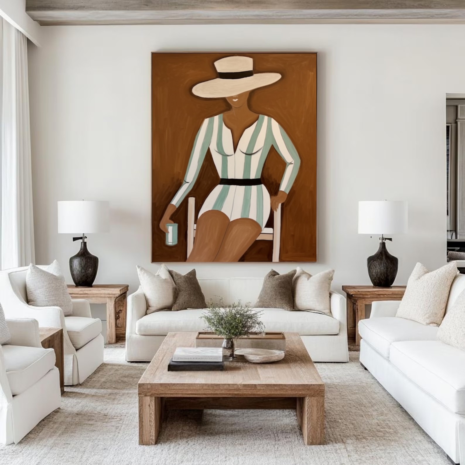 Chic Retreat Abstract Seaside Lady