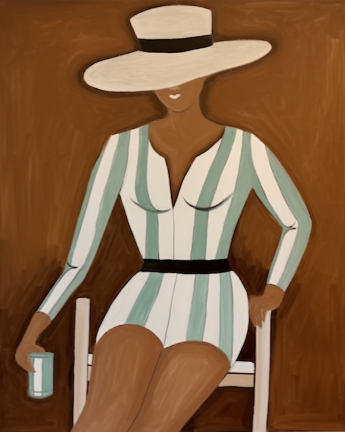 Chic Retreat Abstract Seaside Lady