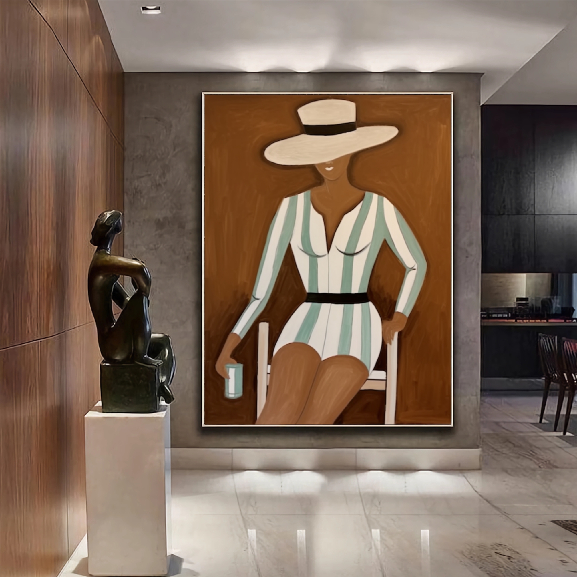 Chic Retreat Abstract Seaside Lady