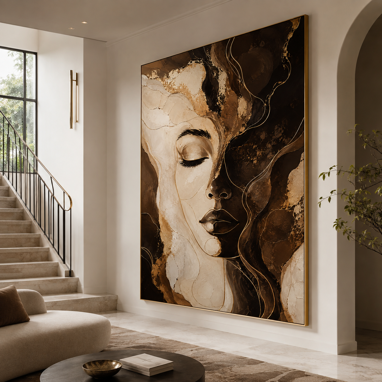 Abstract Woman Wall Art | Golden Reverie
