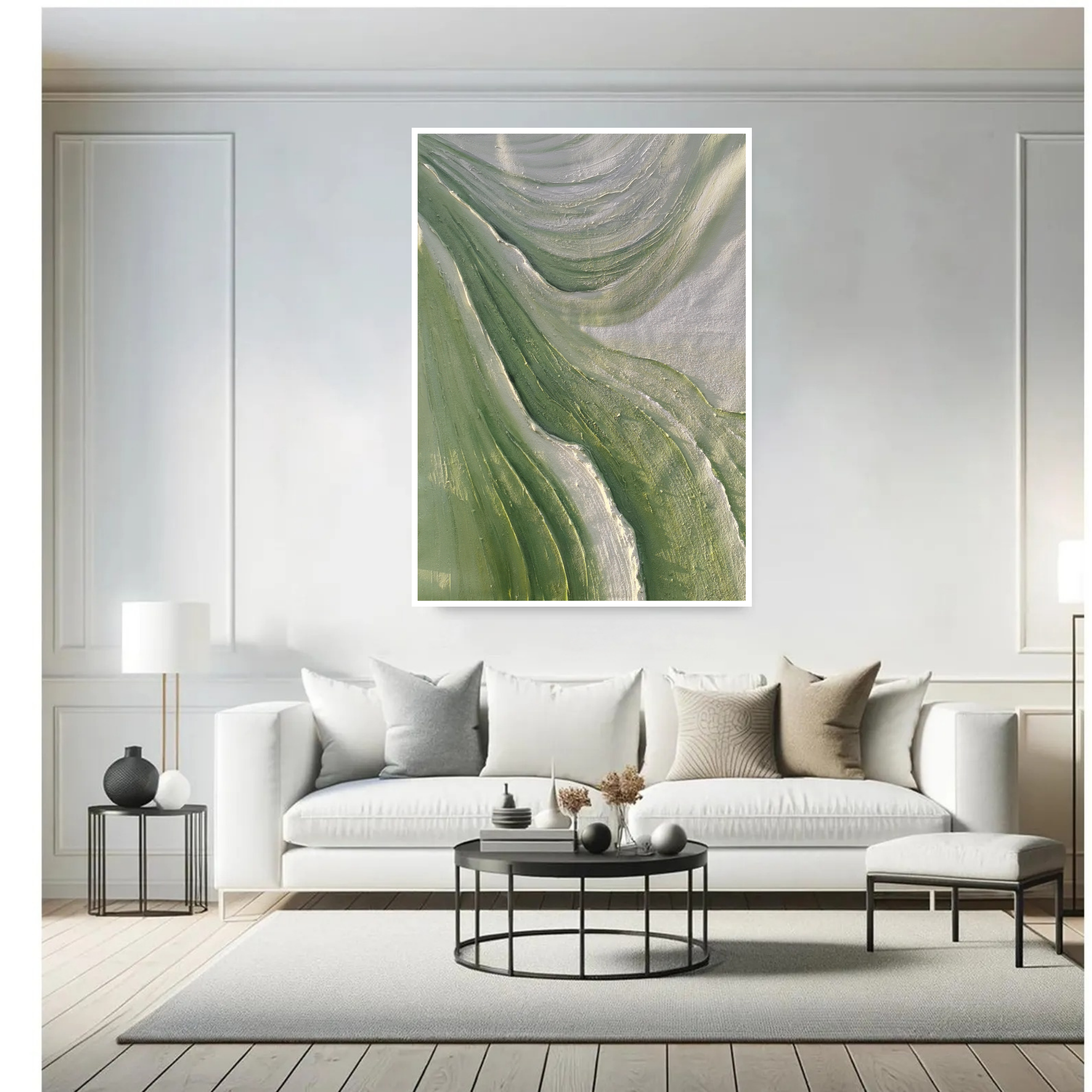 Abstract Olive Swirl Art