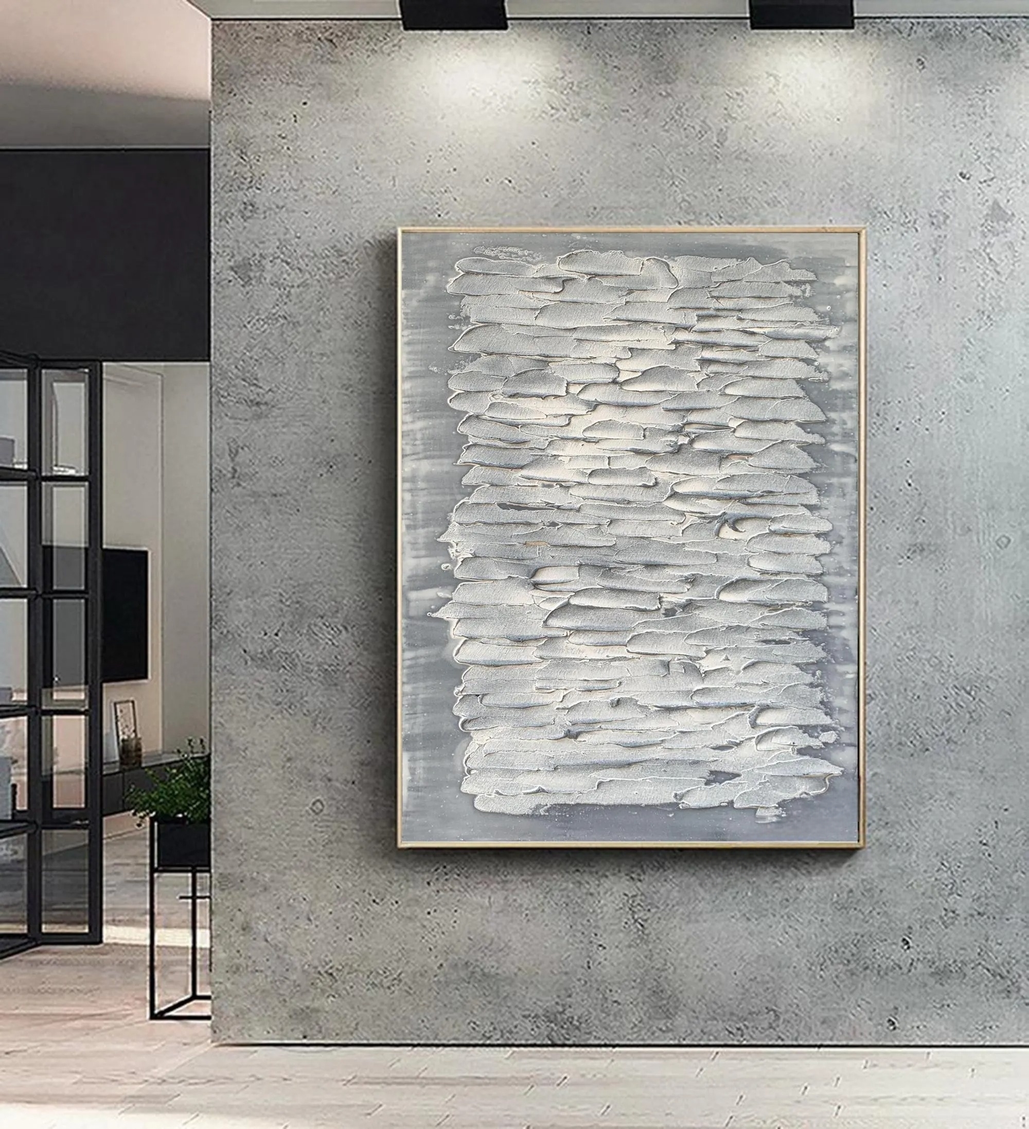 Sterling Layered Composition - Textured Painting