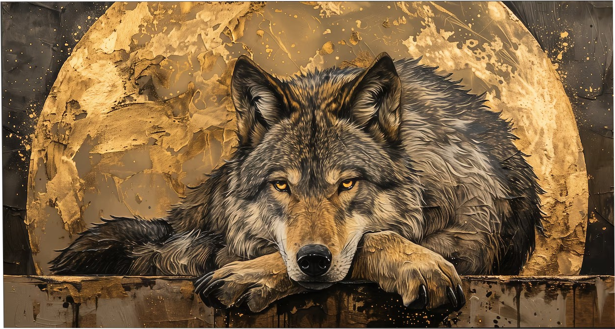 Lone Wolf Under Gilded Moon