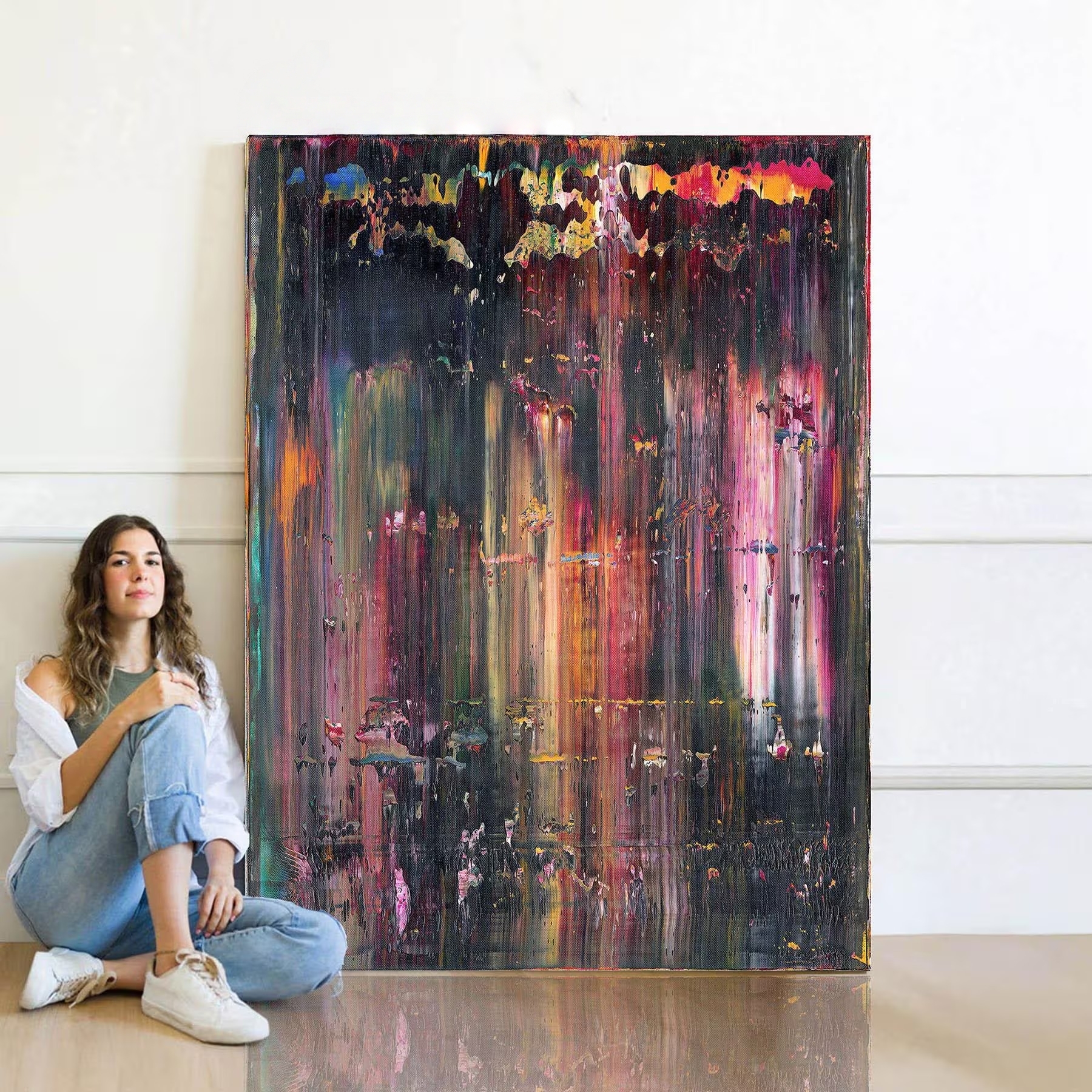 Rainbow Rhapsody - Textured Vertical Art