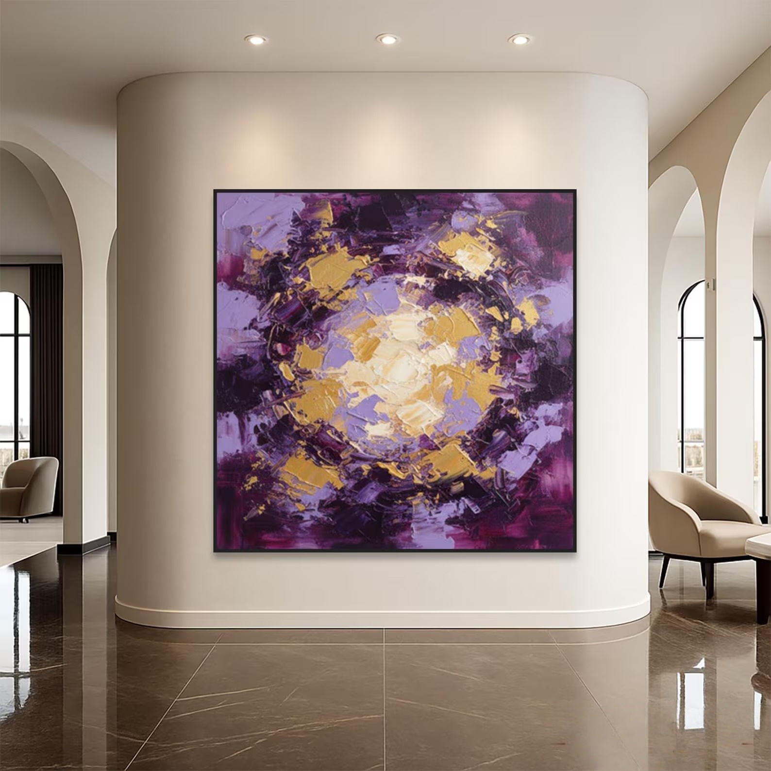 Purple Gold Vortex - Abstract Fusion