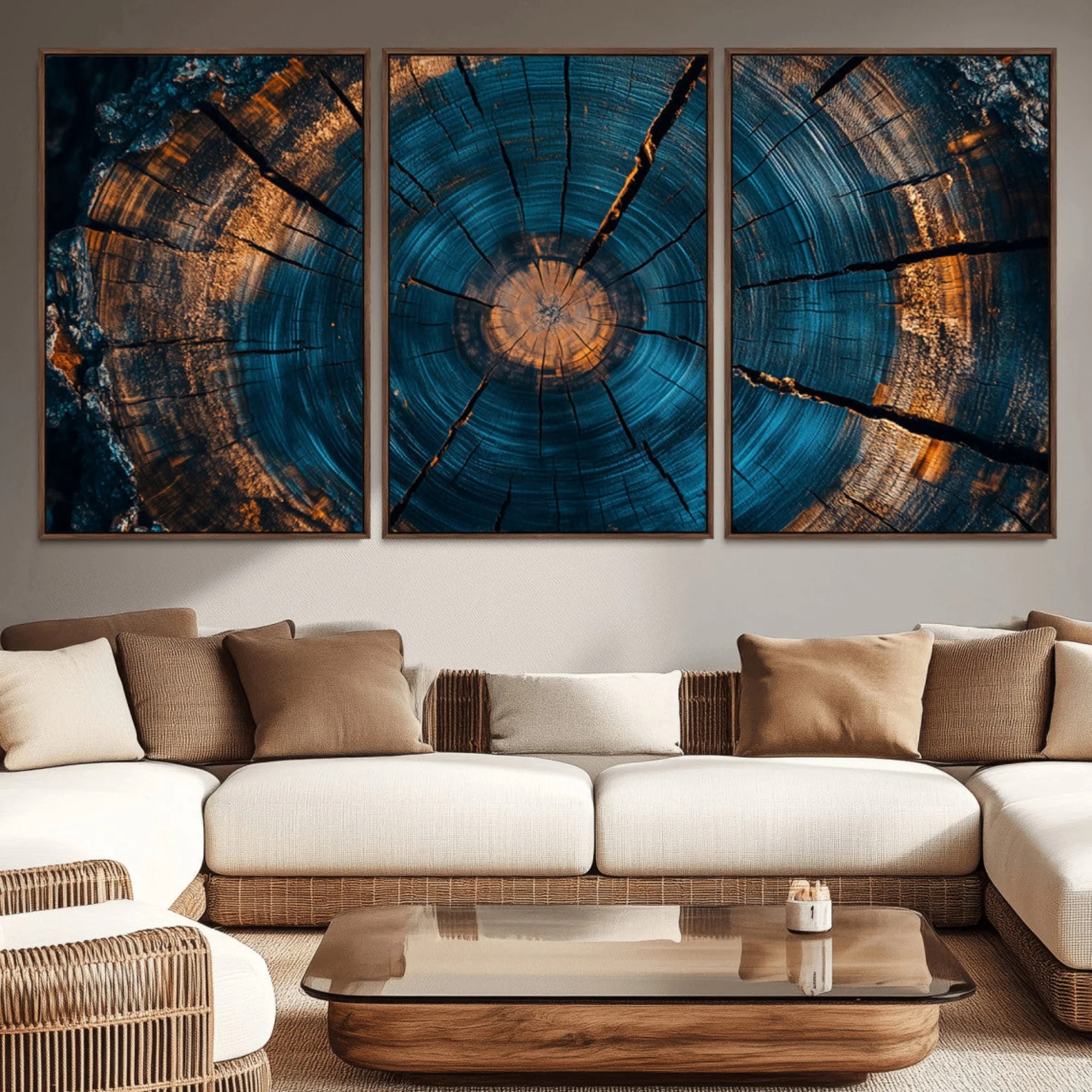 Deep Wooden Whirl - Abstract Ring Canvas