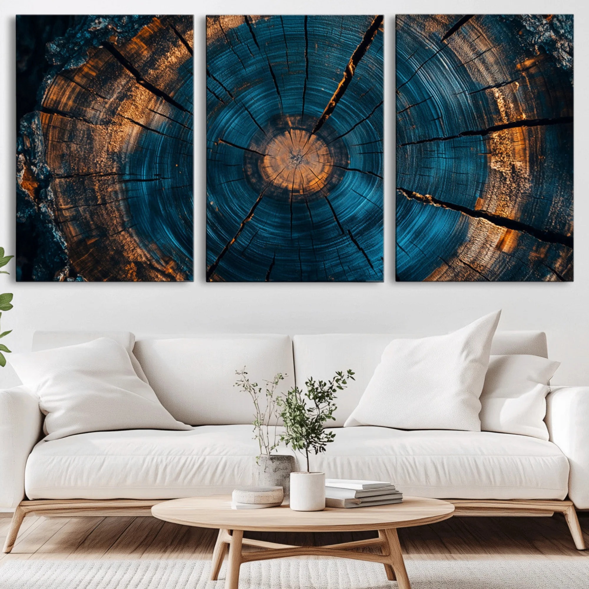 Deep Wooden Whirl - Abstract Ring Canvas