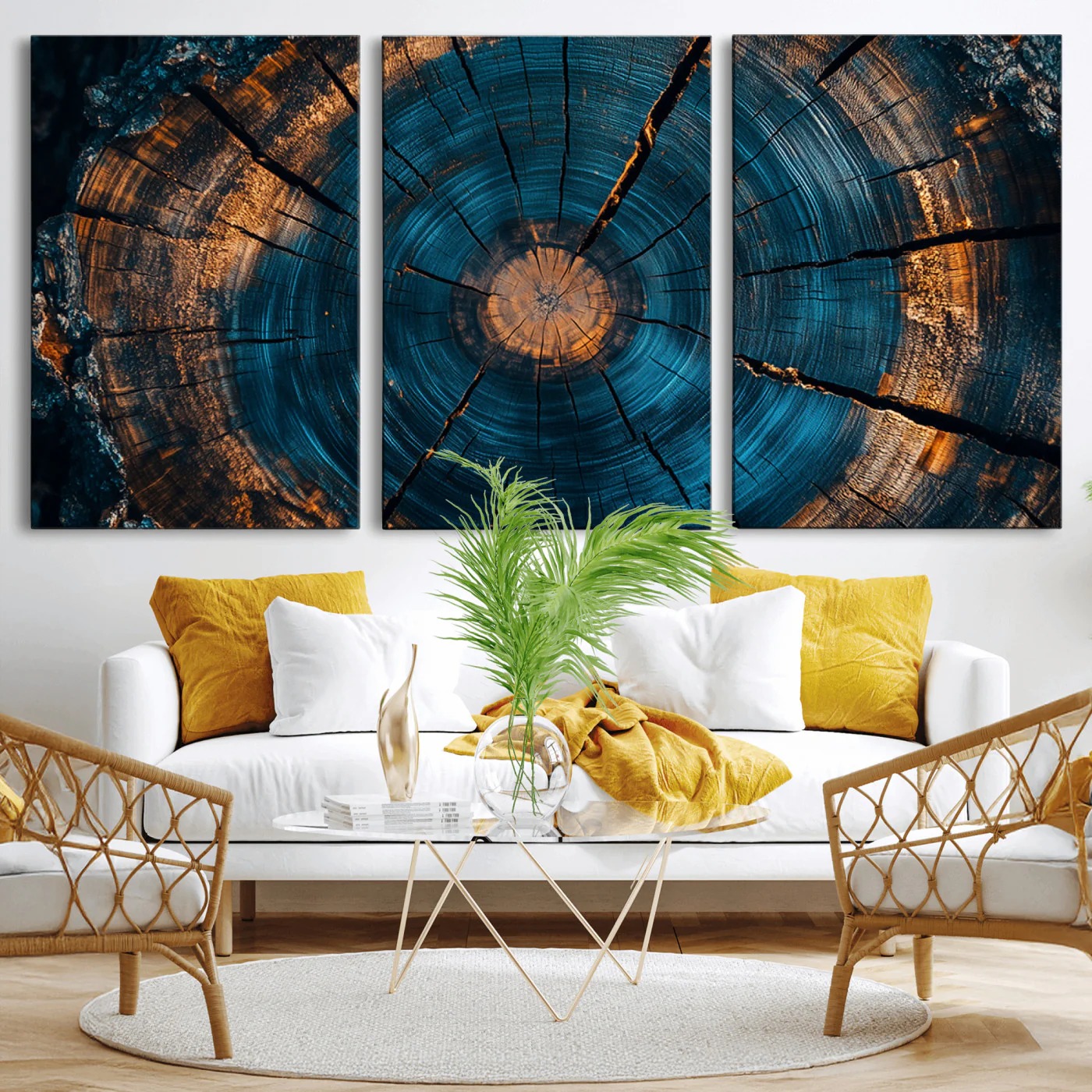 Deep Wooden Whirl - Abstract Ring Canvas
