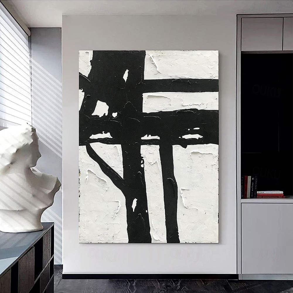 Elegant Black and White Abstract Art