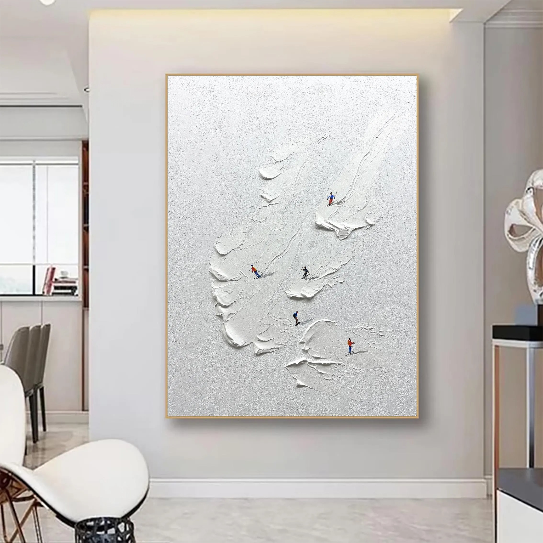 Winter Motion Abstract Ski Art