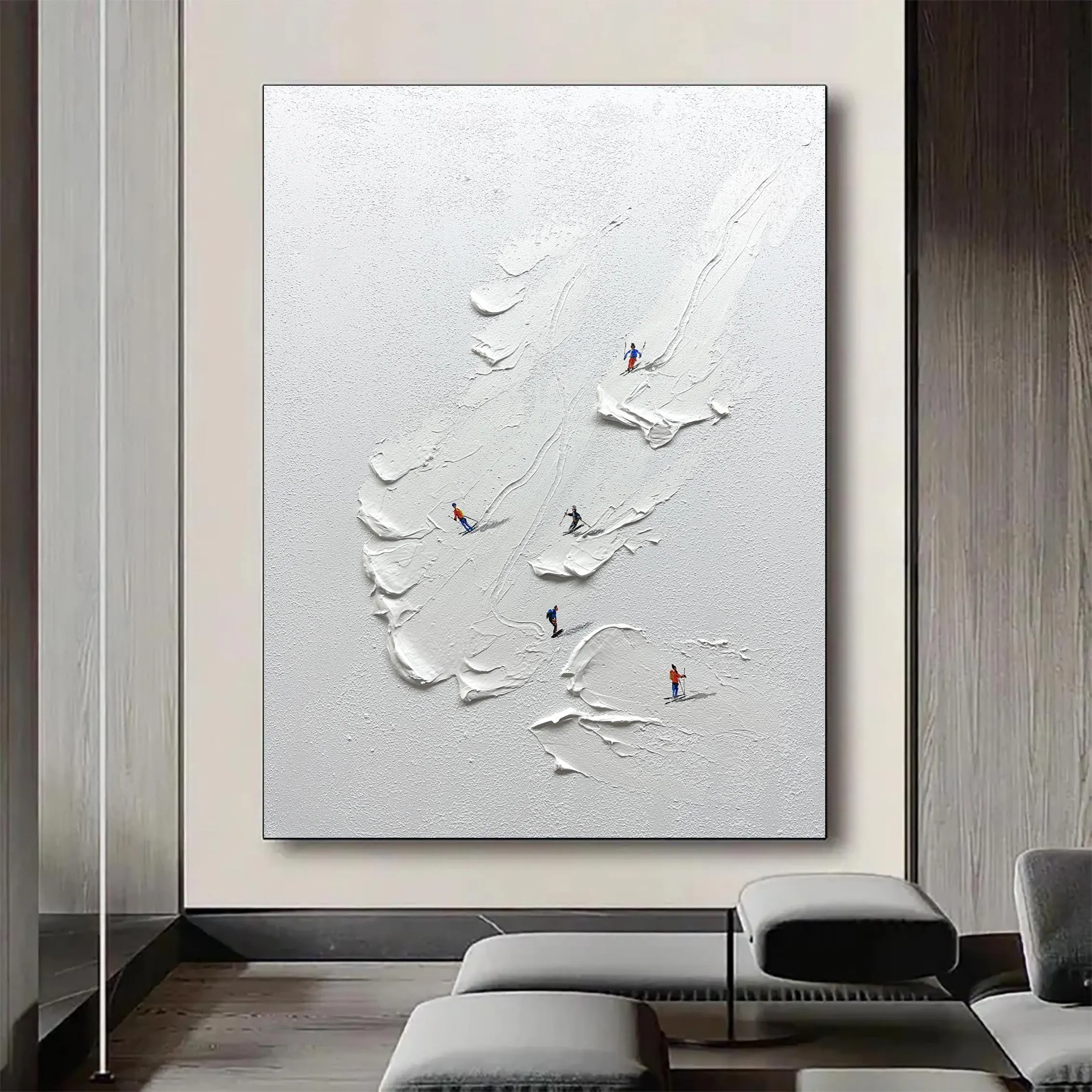 Winter Motion Abstract Ski Art