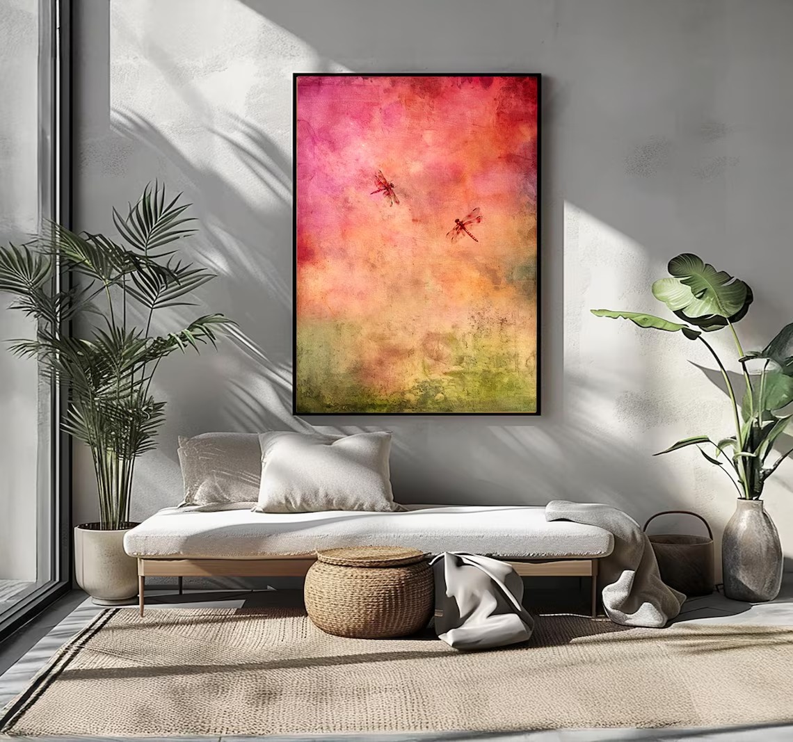 Winged Radiance - Abstract Sunrise Glow