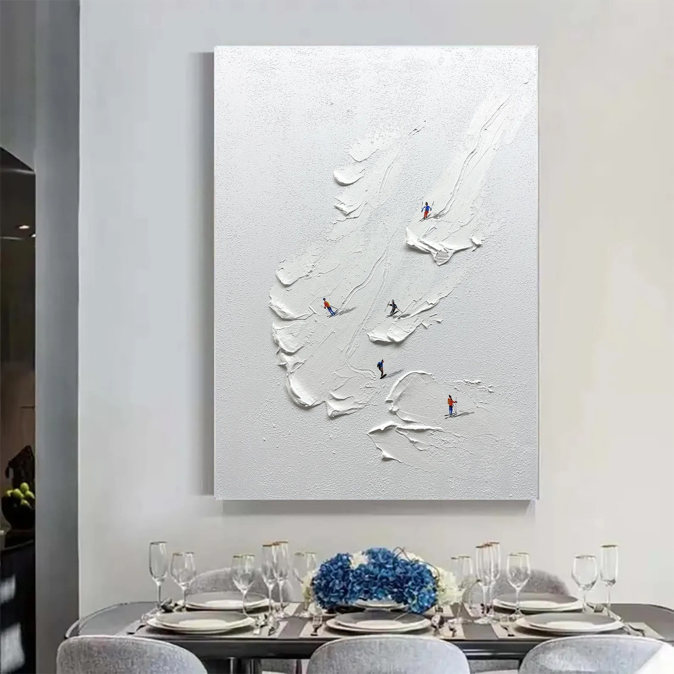 Winter Motion Abstract Ski Art