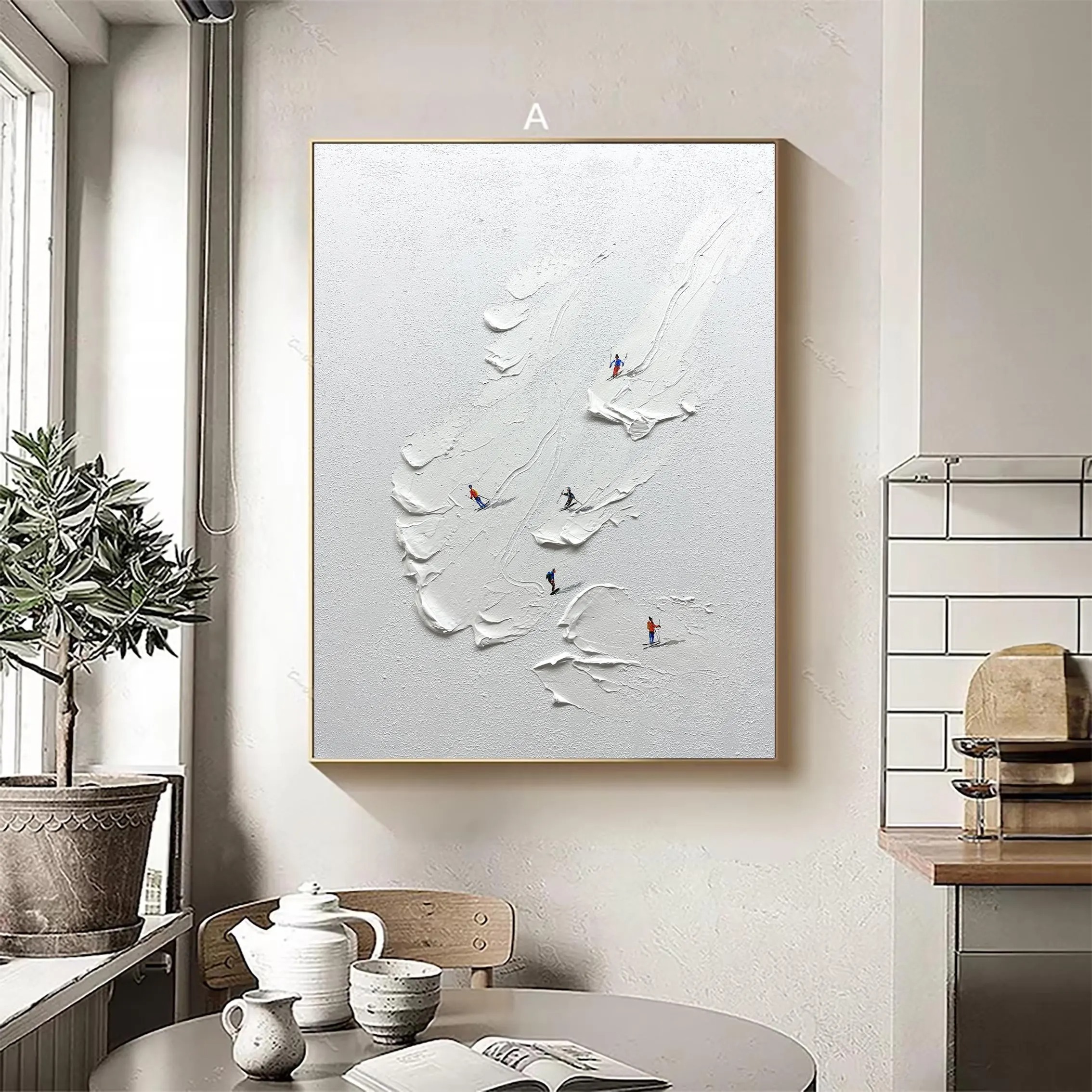 Winter Motion Abstract Ski Art