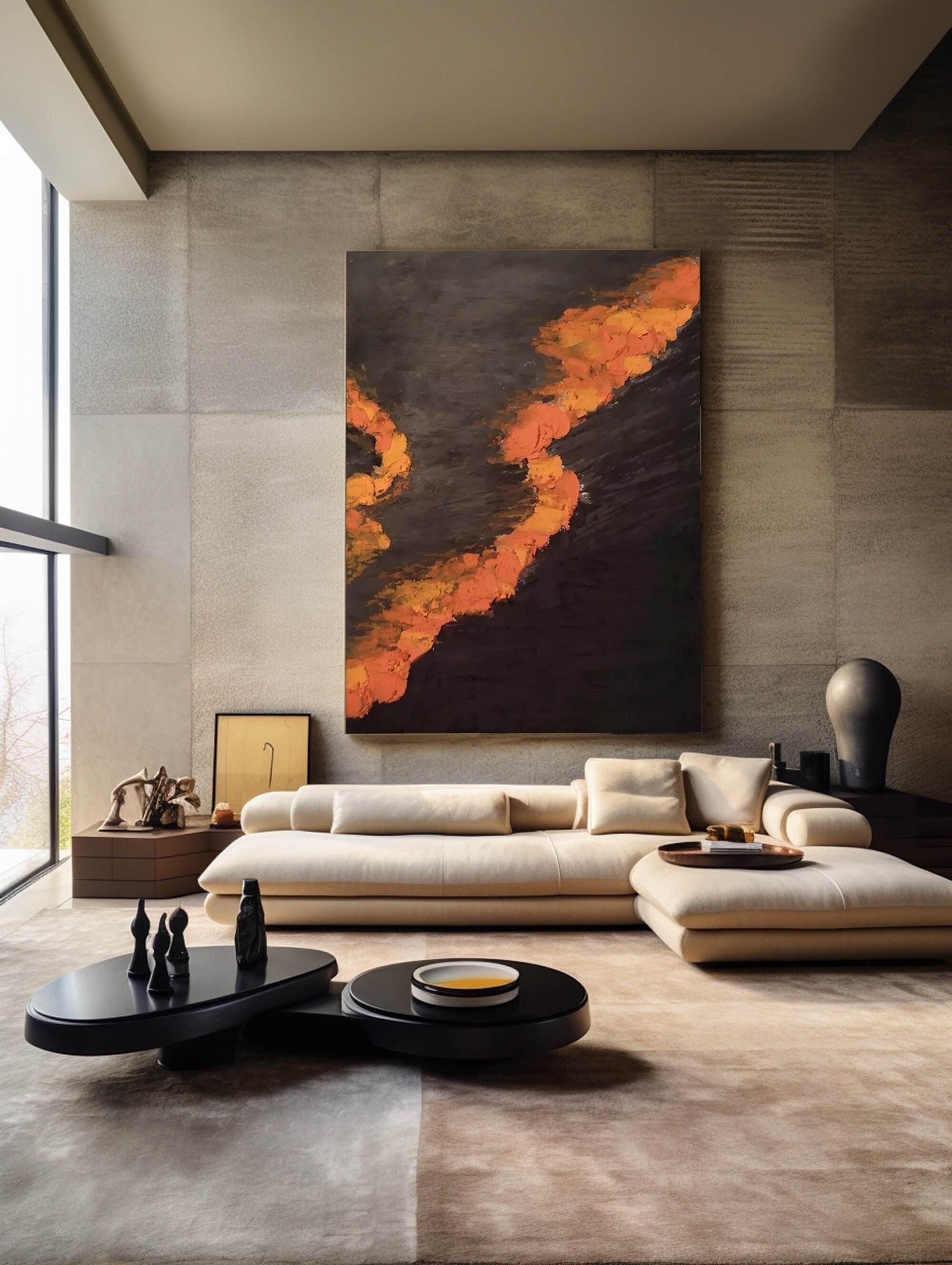 Lava Flow Abstract Oil Painting
