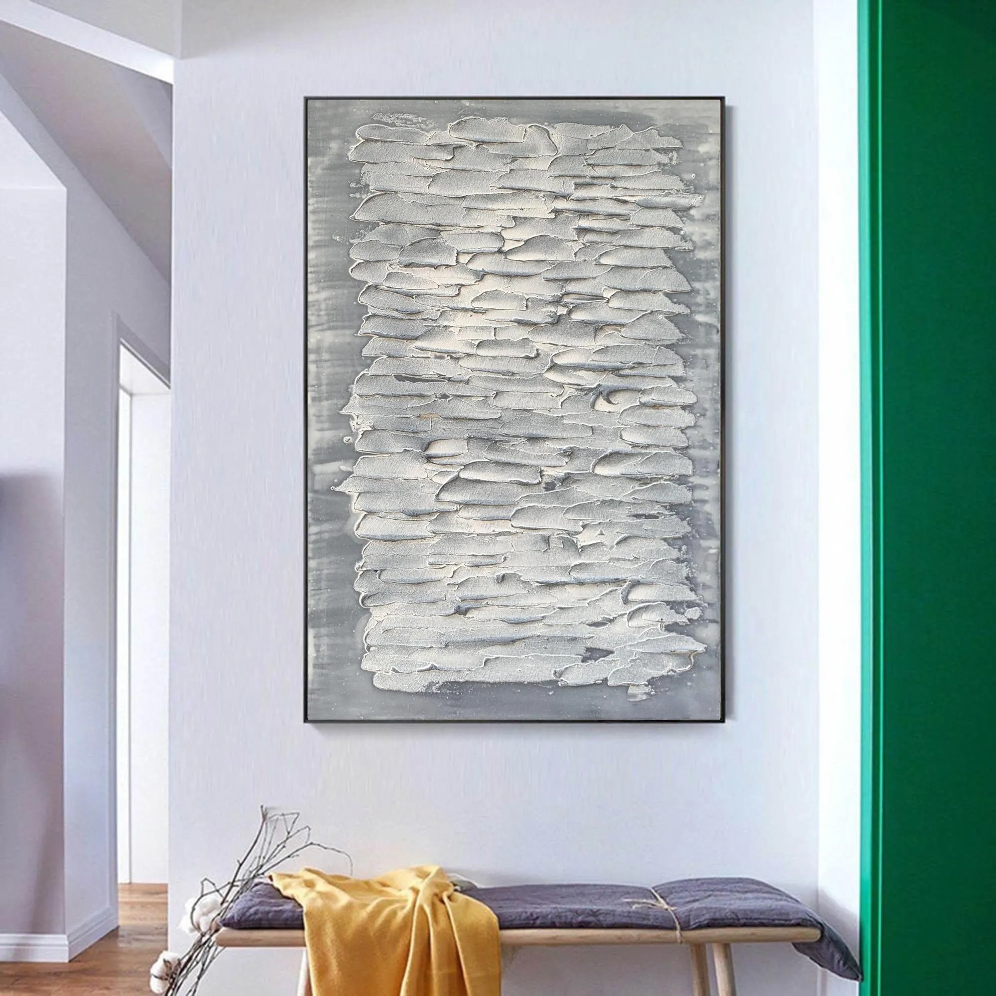 Sterling Layered Composition - Textured Painting