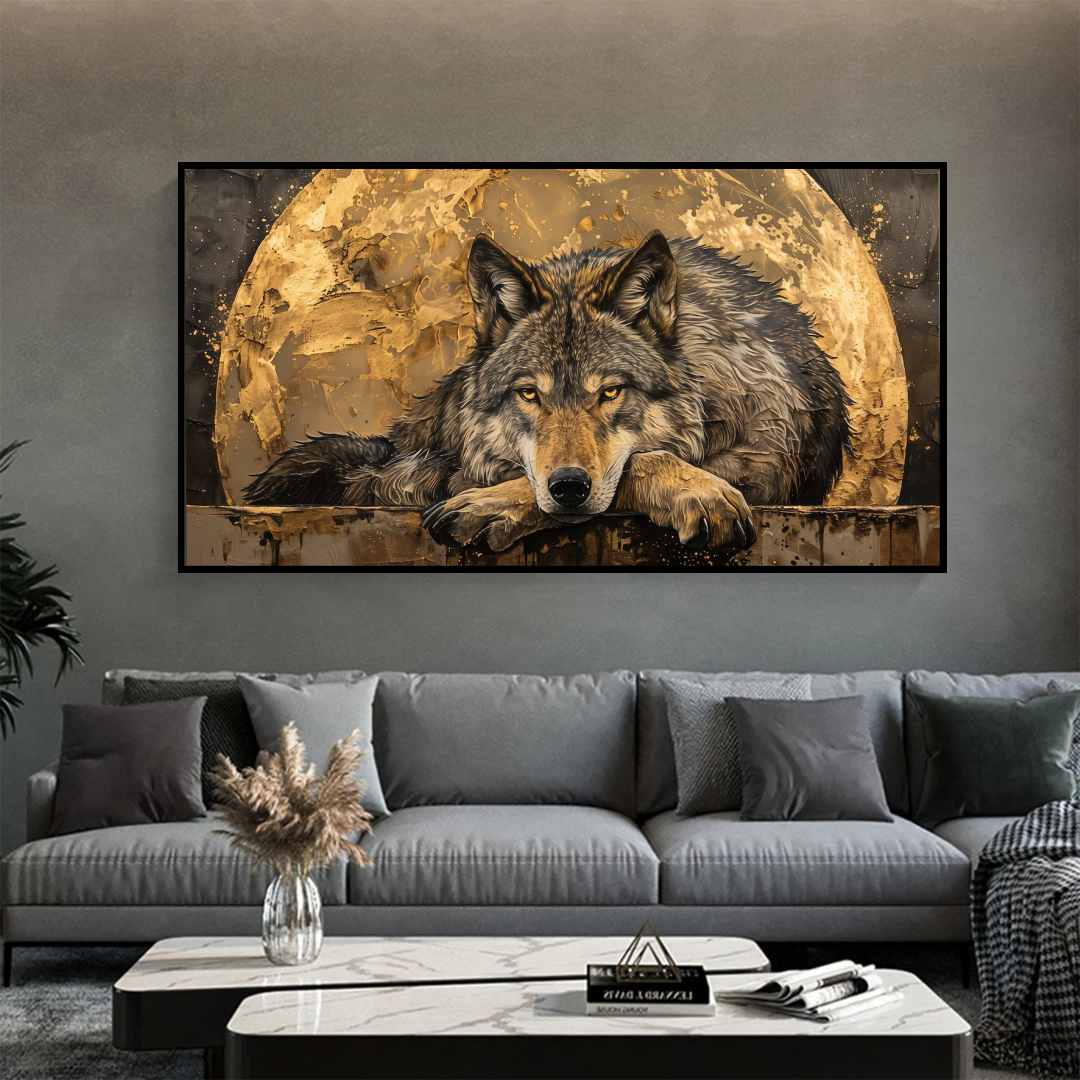 Lone Wolf Under Gilded Moon