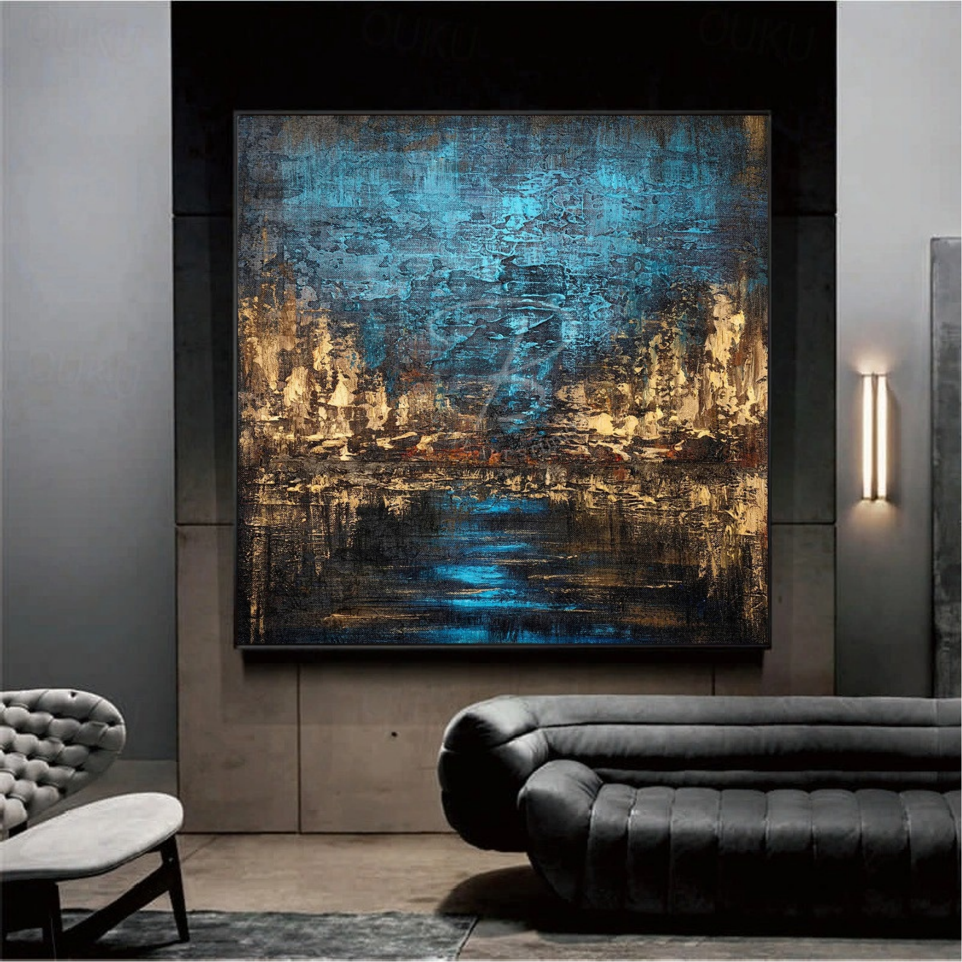 Urban Glow Beneath Blue Skies