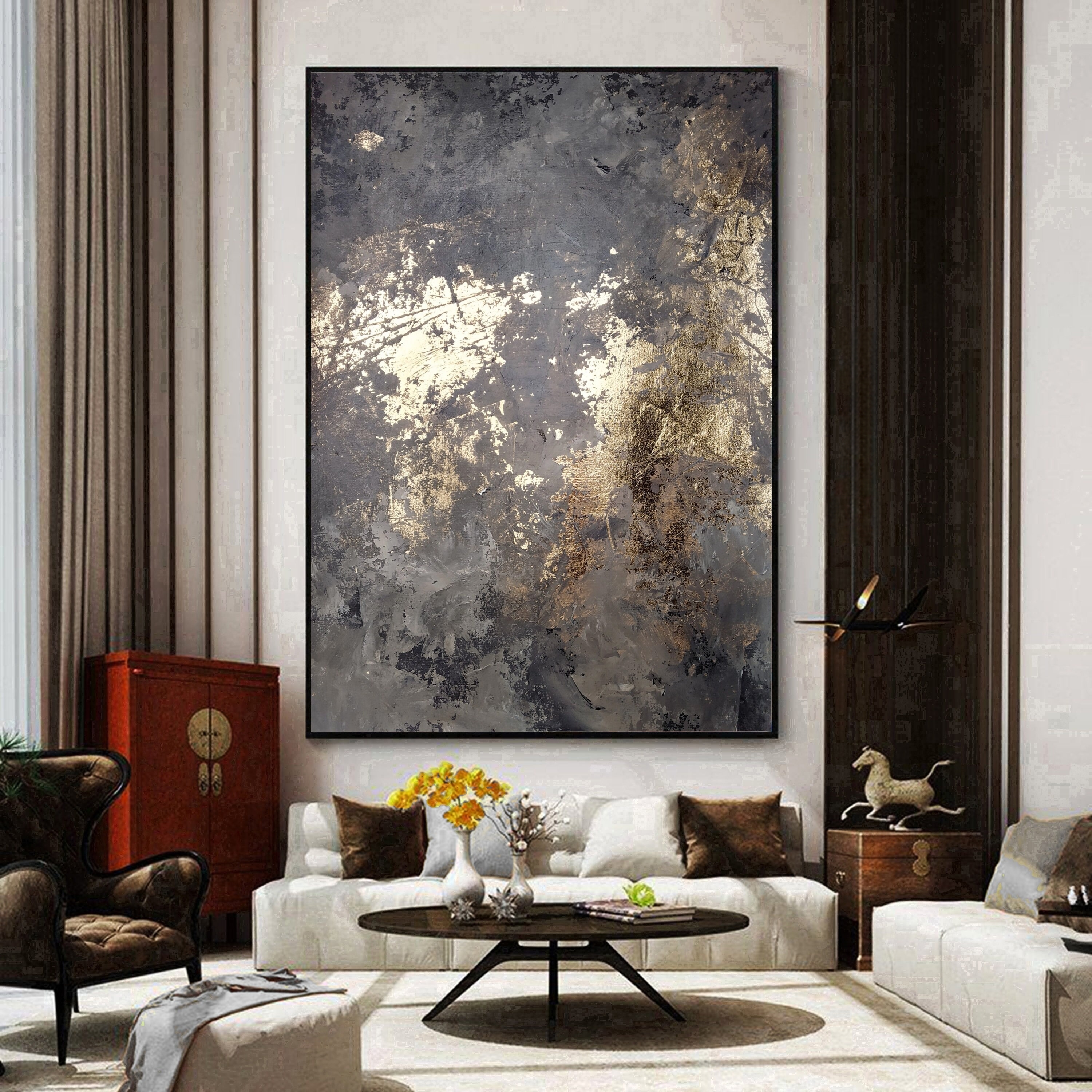 Gilded Gloom - Abstract Luxe Texture