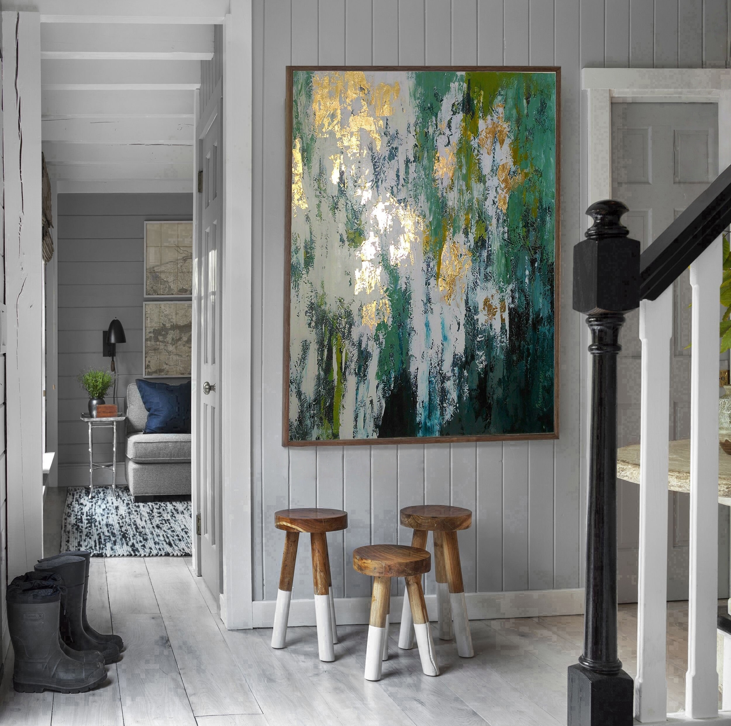 Verdant Luxe - Abstract Gold Fusion