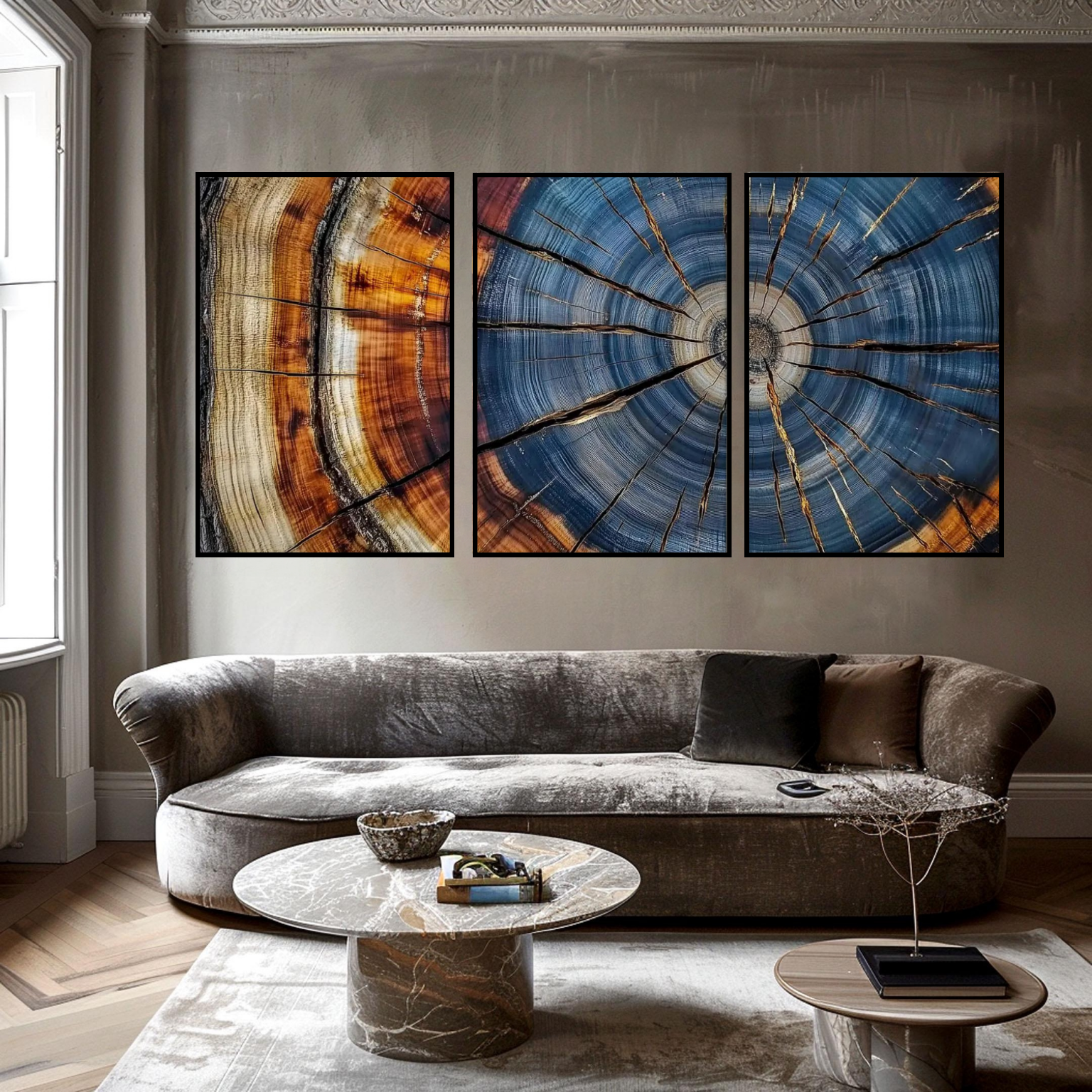 Ring Rhythms - Abstract Tree Cross-Section Art