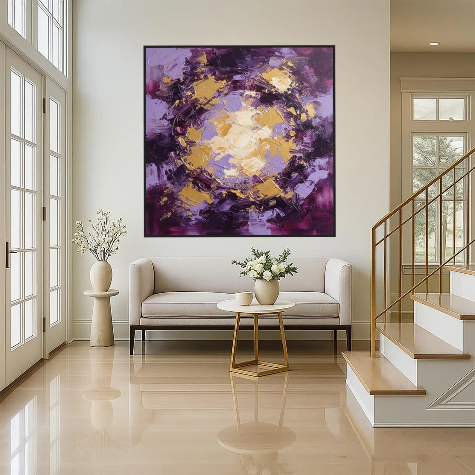 Purple Gold Vortex - Abstract Fusion