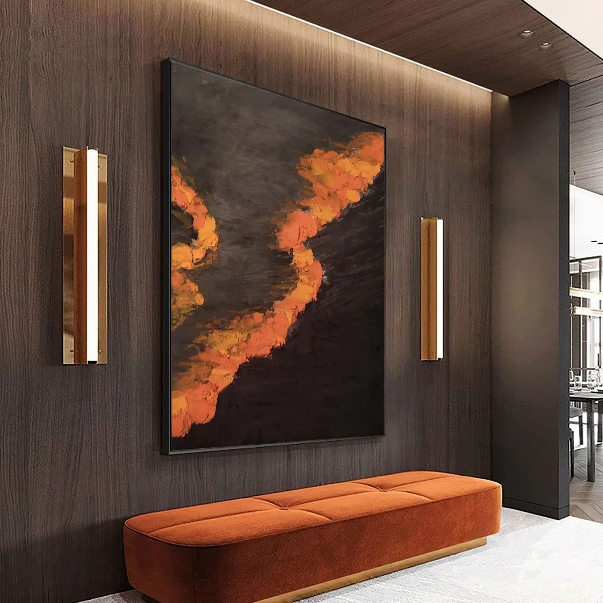 Lava Flow Abstract Oil Painting