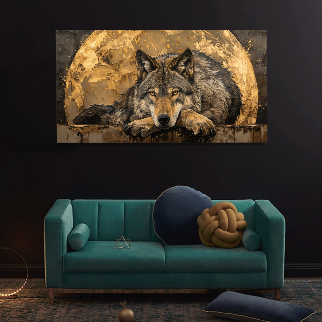 Lone Wolf Under Gilded Moon