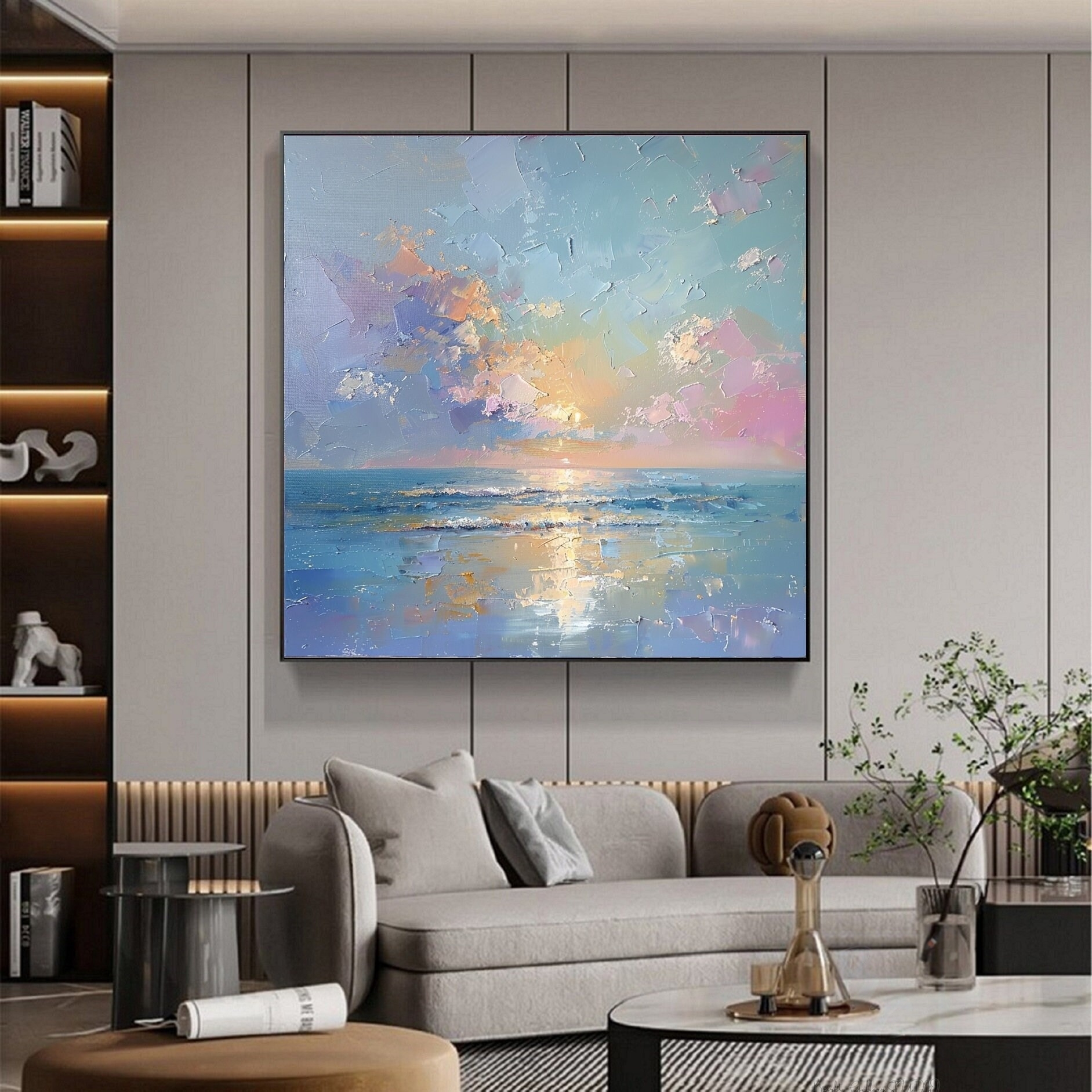 Vibrant Seaside Sunset Art