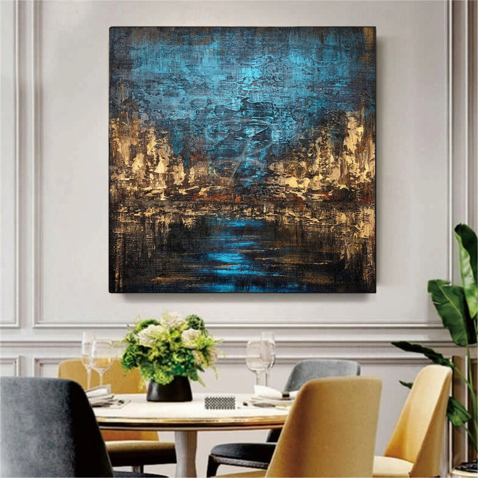 Urban Glow Beneath Blue Skies