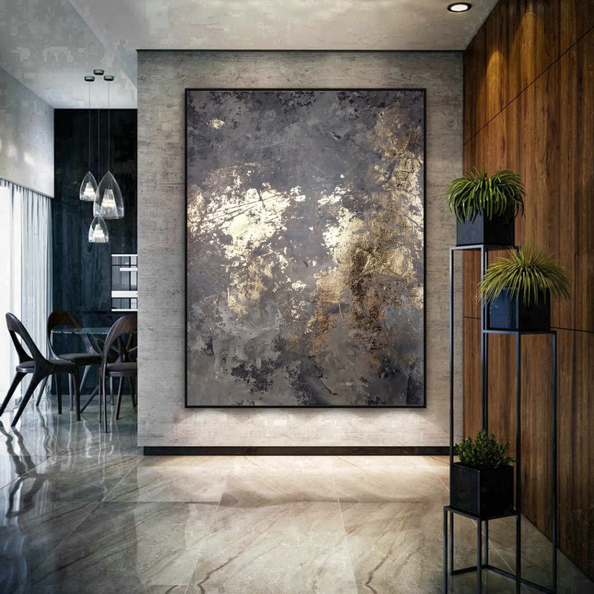 Gilded Gloom - Abstract Luxe Texture