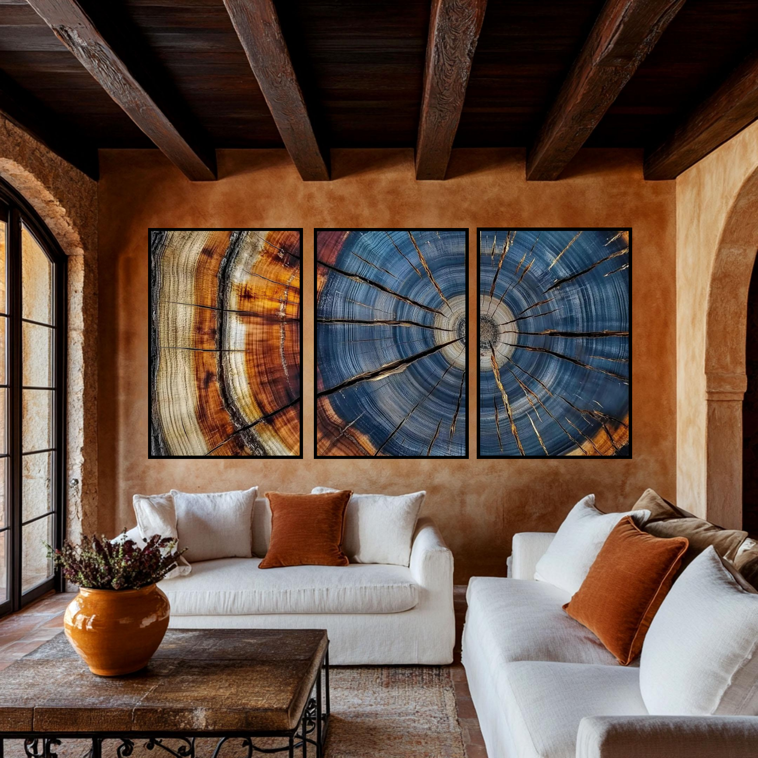 Ring Rhythms - Abstract Tree Cross-Section Art