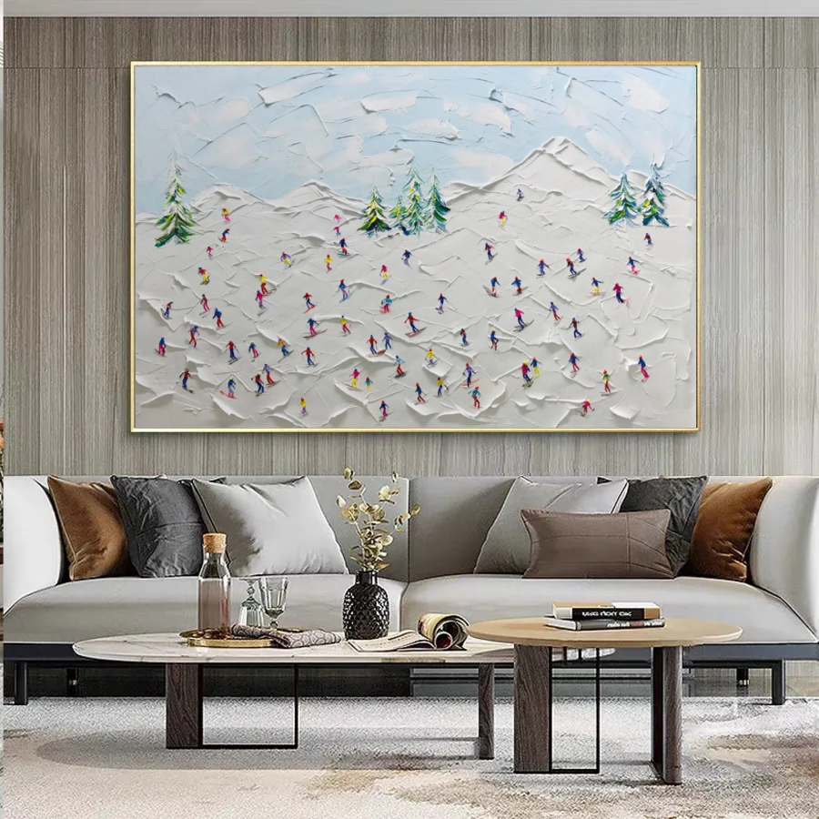 Colorful Skiers' Glow