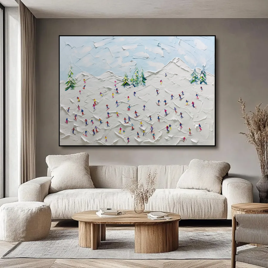 Colorful Skiers' Glow