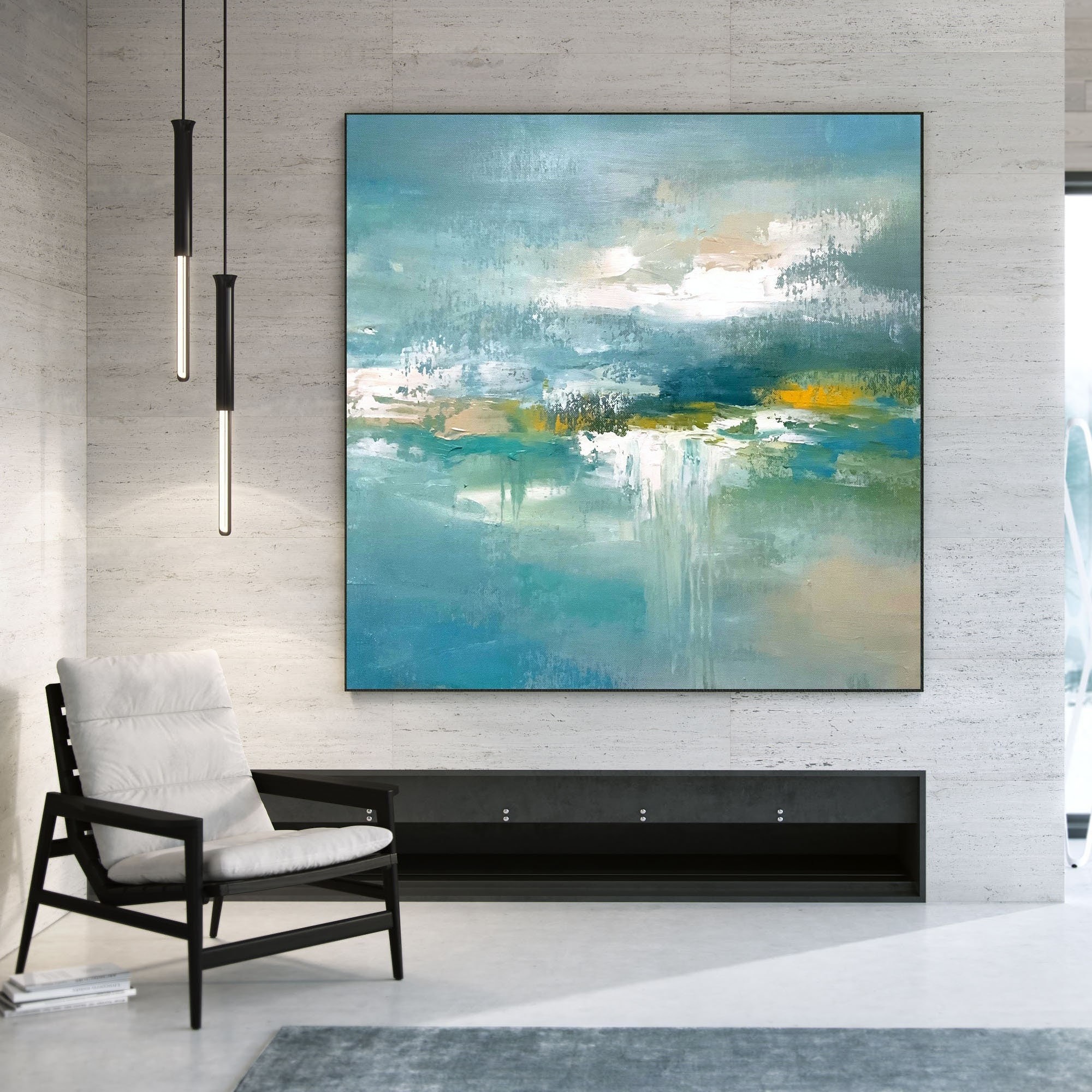 Serene Turquoise Dream - Abstract Mist