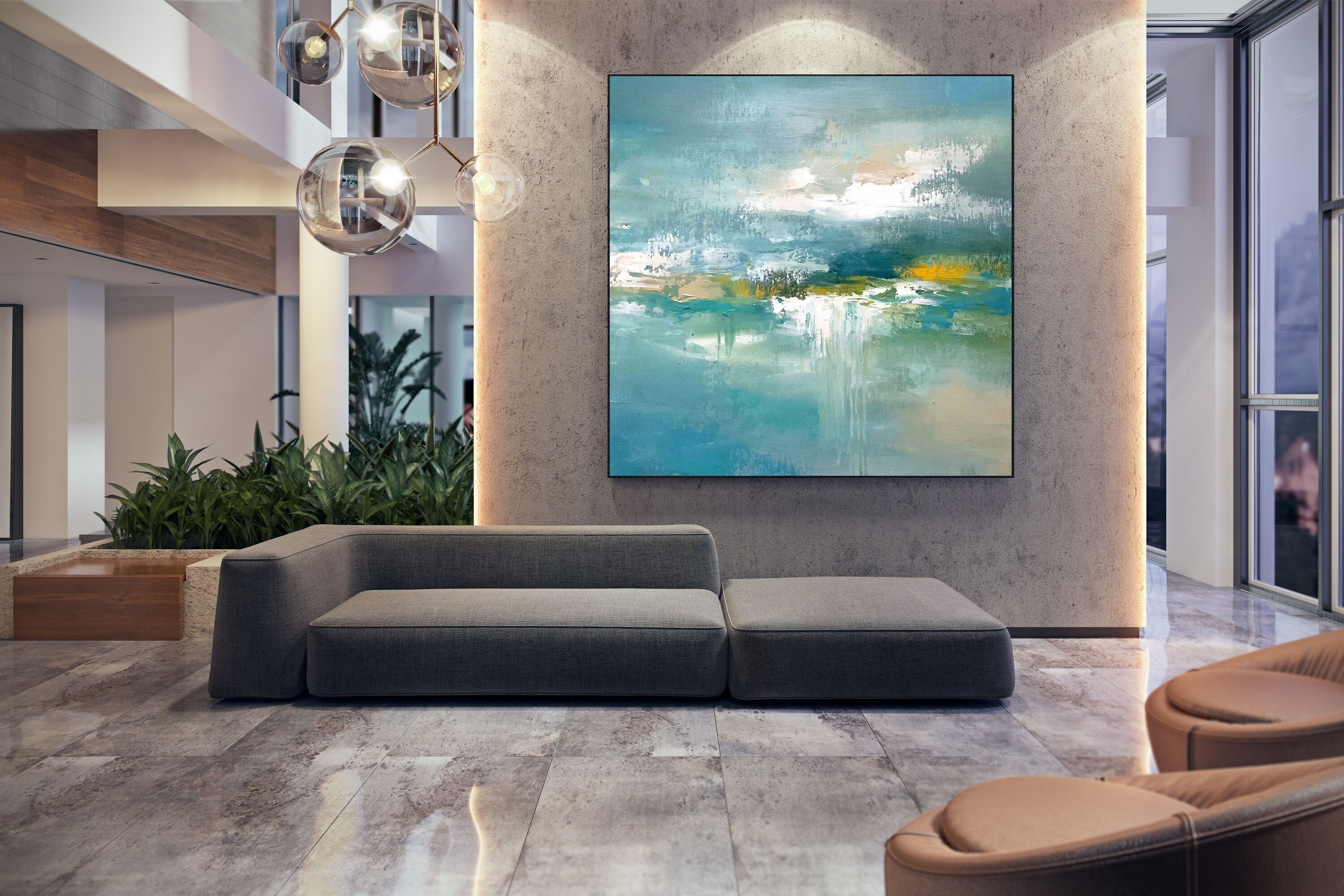 Serene Turquoise Dream - Abstract Mist