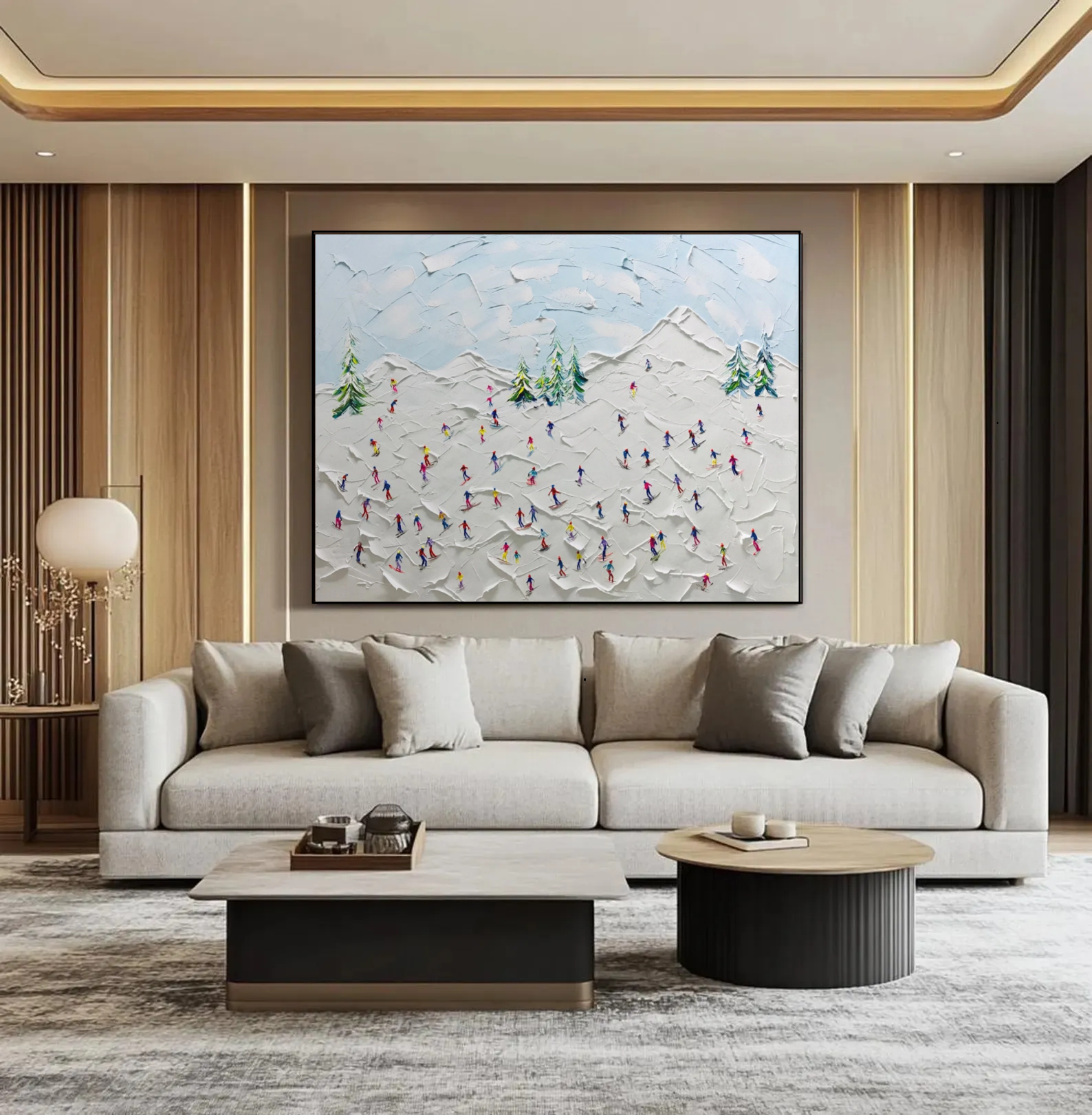 Colorful Skiers' Glow