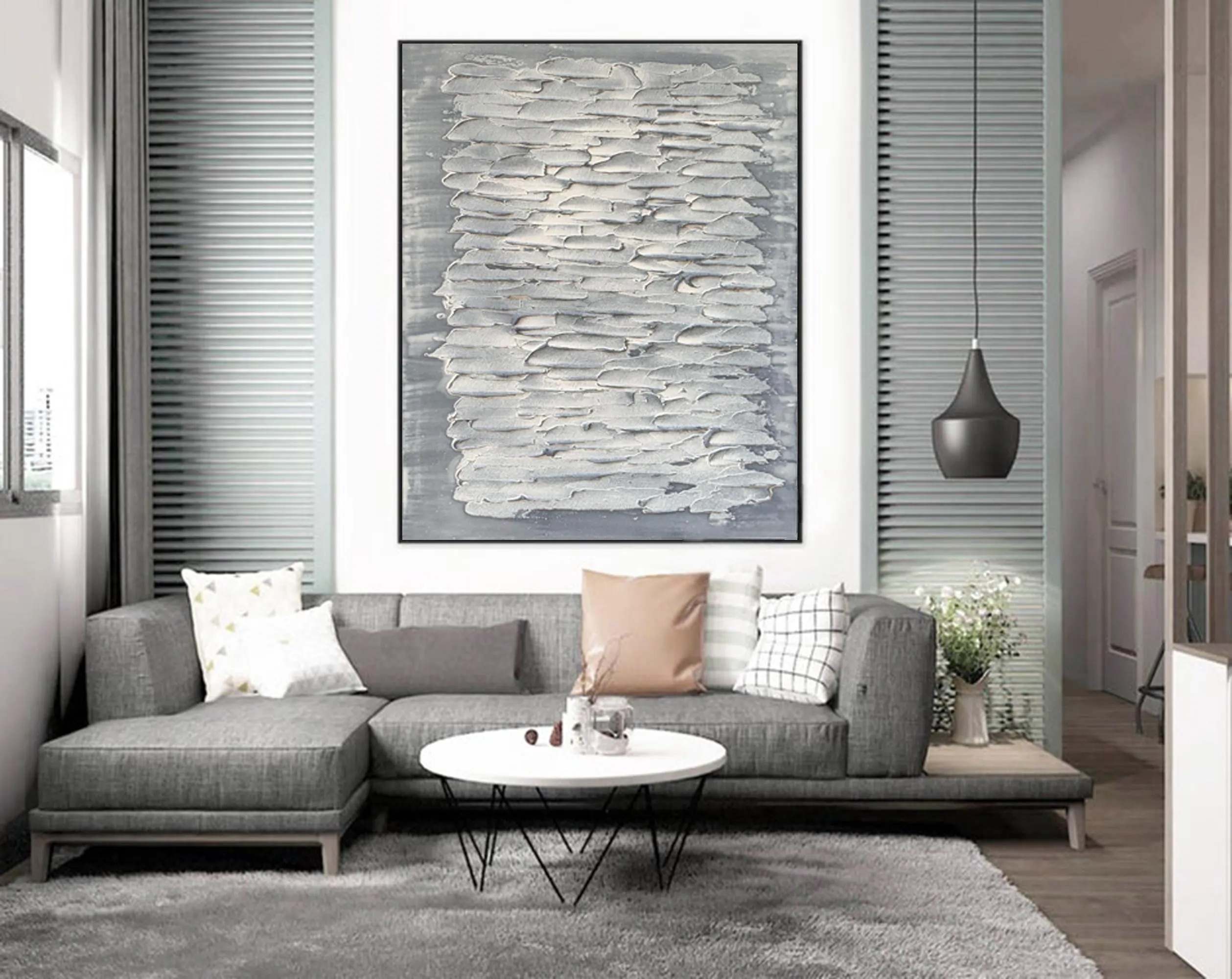 Sterling Layered Composition - Textured Painting