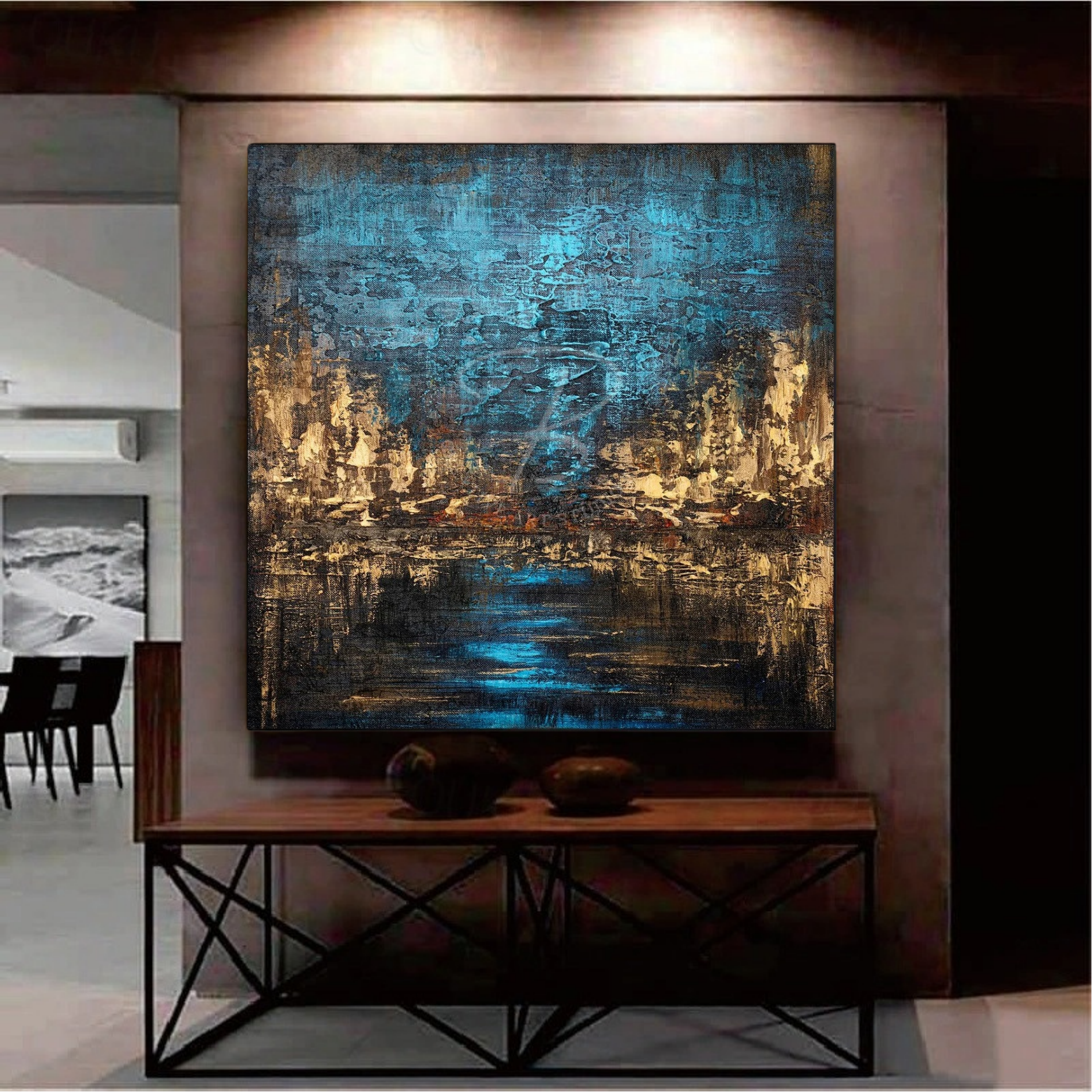 Urban Glow Beneath Blue Skies